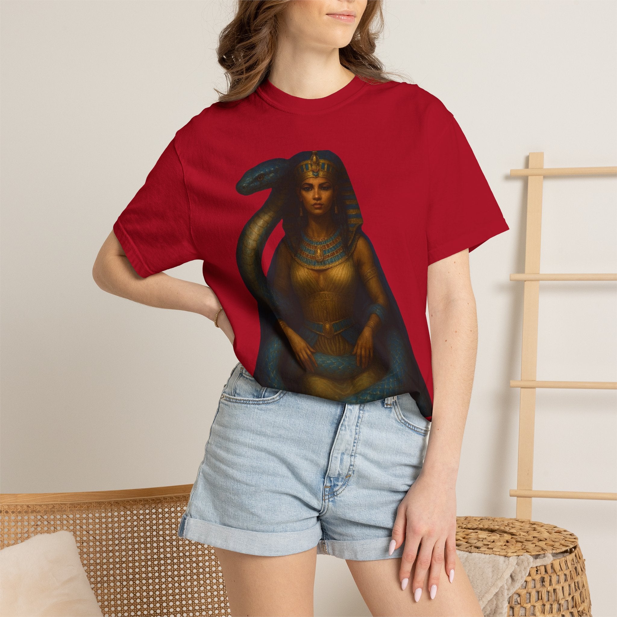 PRB Egyptian Goddess with Snake T-Shirt | Pharaoh Serpent Art Tee by Power Runs Black