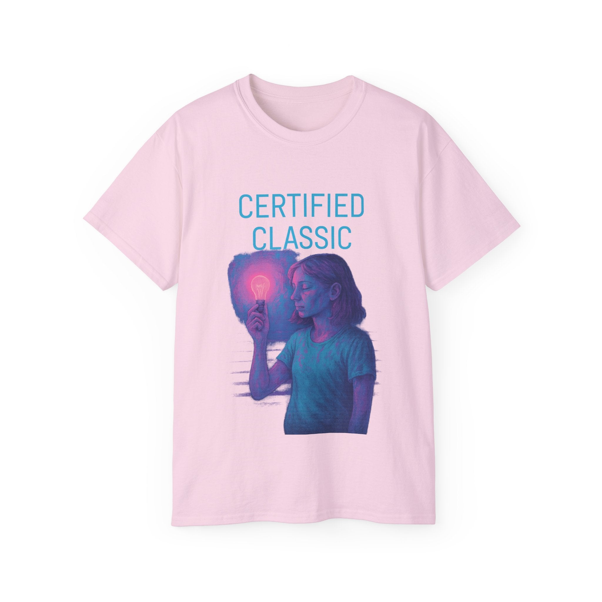 PRB Certified Classic portrait tee | Retro portrait holding light by Power Runs Black