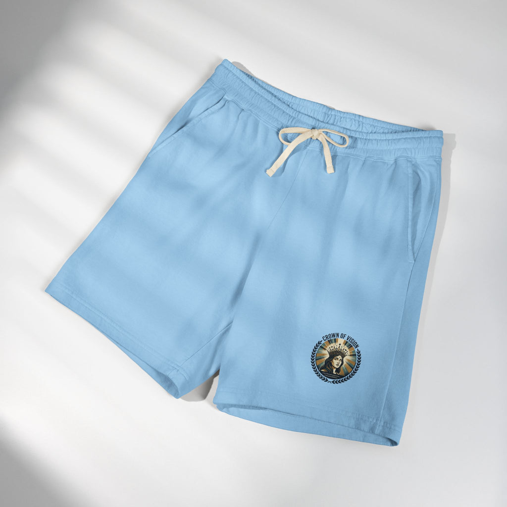 Power Runs Black Astra Star Graphic Sweat Shorts — Lightweight Fleece Lounge Shorts by Power Runs Black
