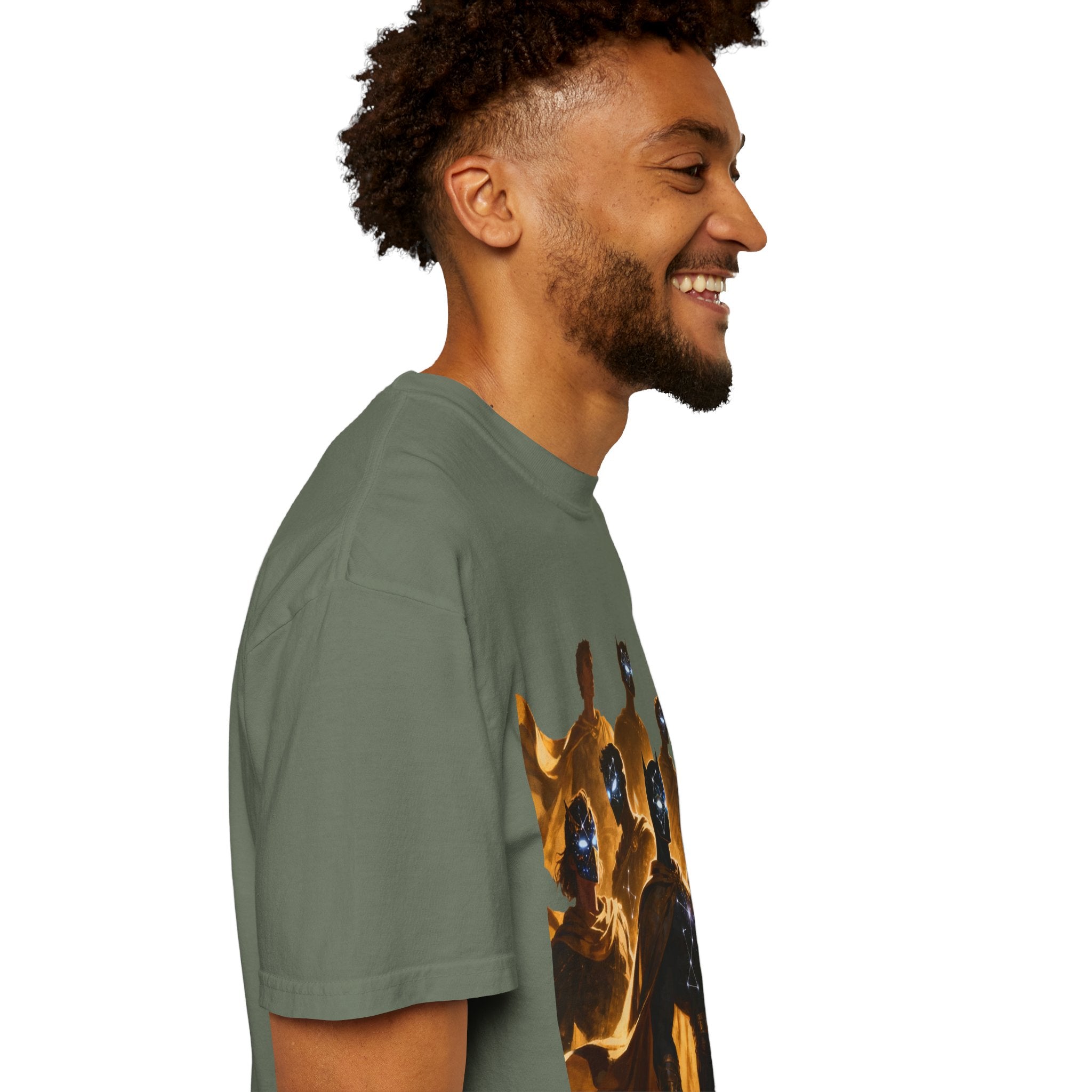 PRB Cosmic Heroes Graphic Tee (Golden Cloaks & Starry Faces) by Power Runs Black