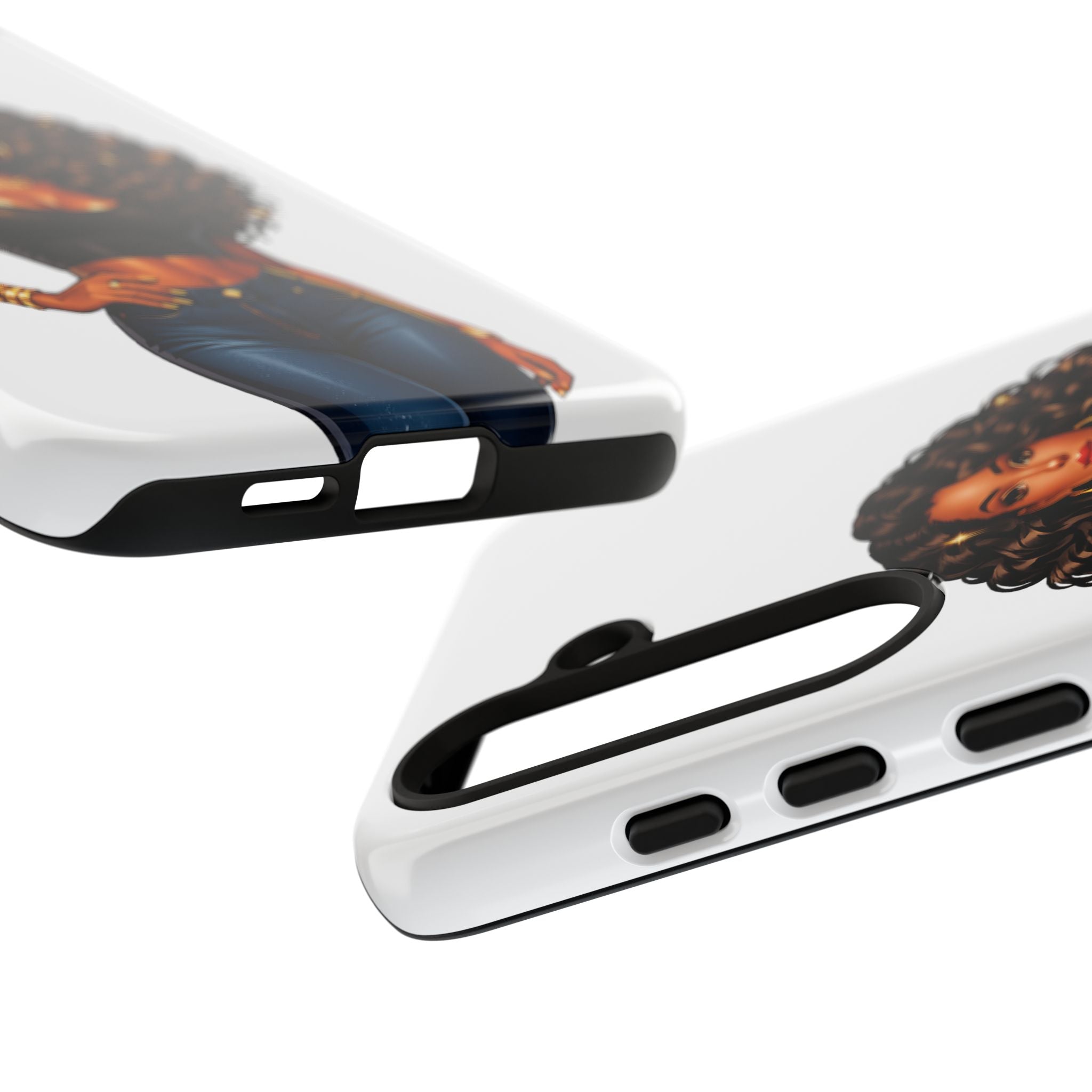 Pretty Rich Bitch by PRB Curly Hair Phone Case by Power Runs Black