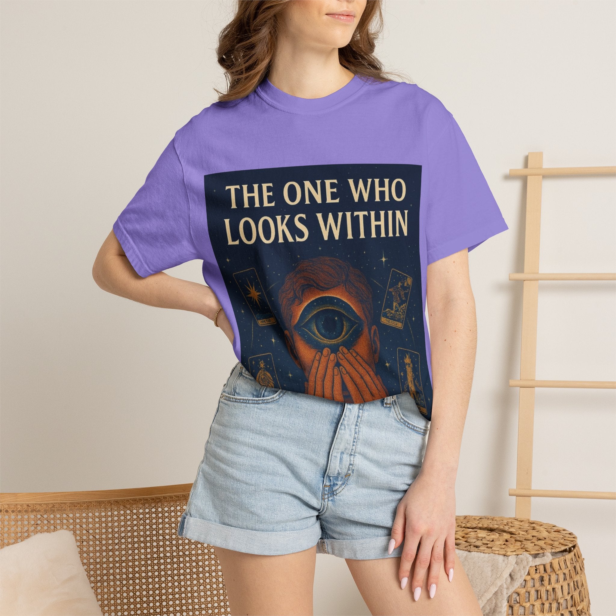 PRB Tarot Eye T-Shirt — "The One Who Looks Within" Mystical Graphic Tee by Power Runs Black