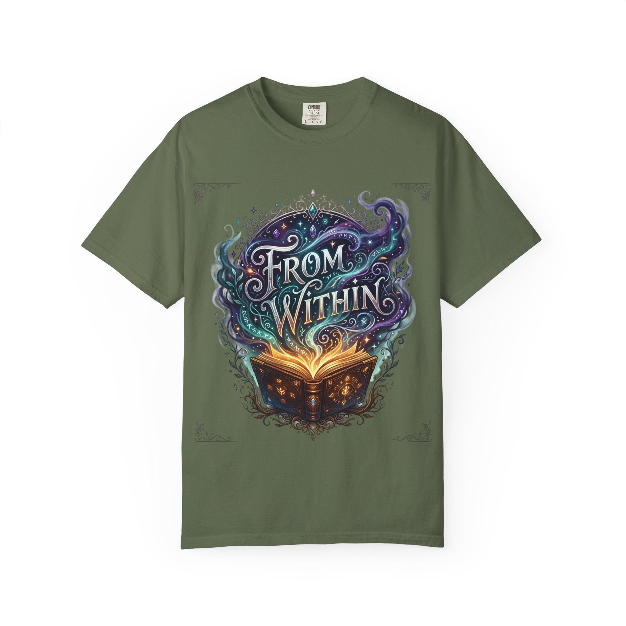 PRB From Within Magic Book T-Shirt — Fantasy Illustrated Graphic Tee by Power Runs Black