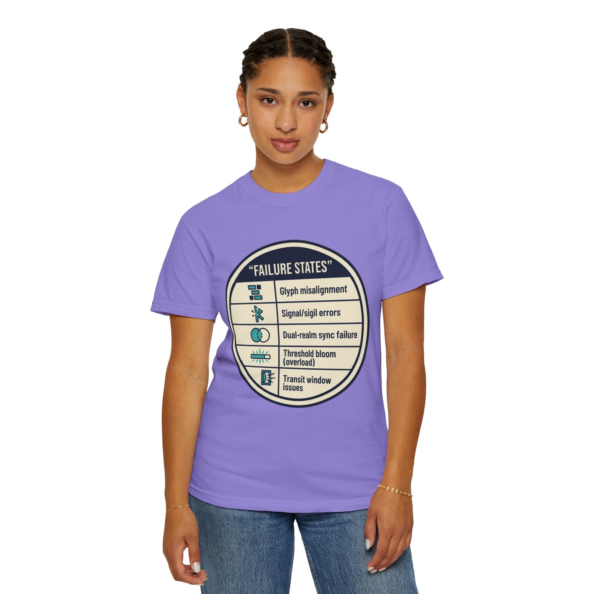 Power Runs Black PRB Failure States T-Shirt — Sci‑Fi Status Badge Graphic Tee by Power Runs Black