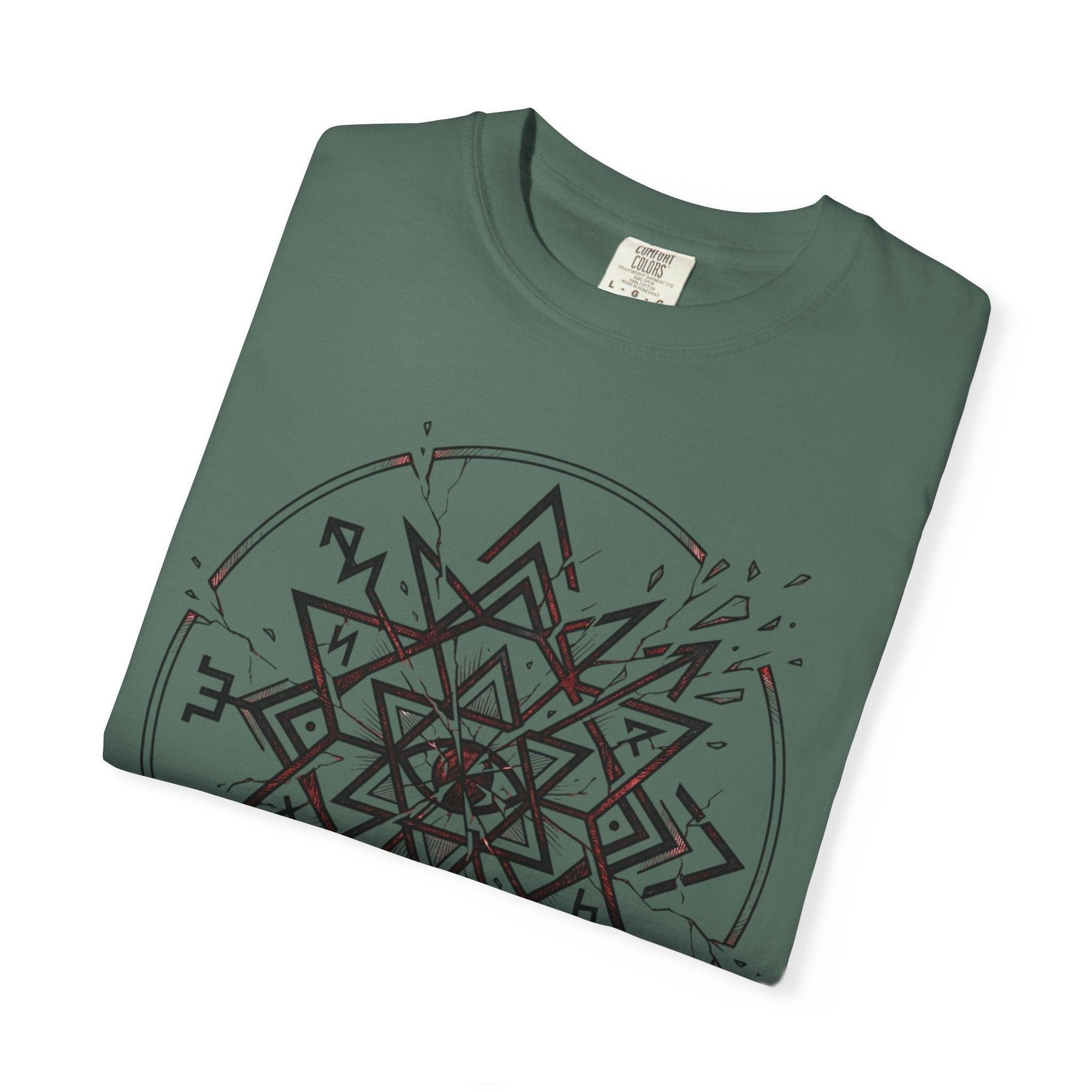 Power Runs Black PRB Eryx Tal Geometric Mandala T-Shirt — Symmetric Star Graphic Tee by Power Runs Black
