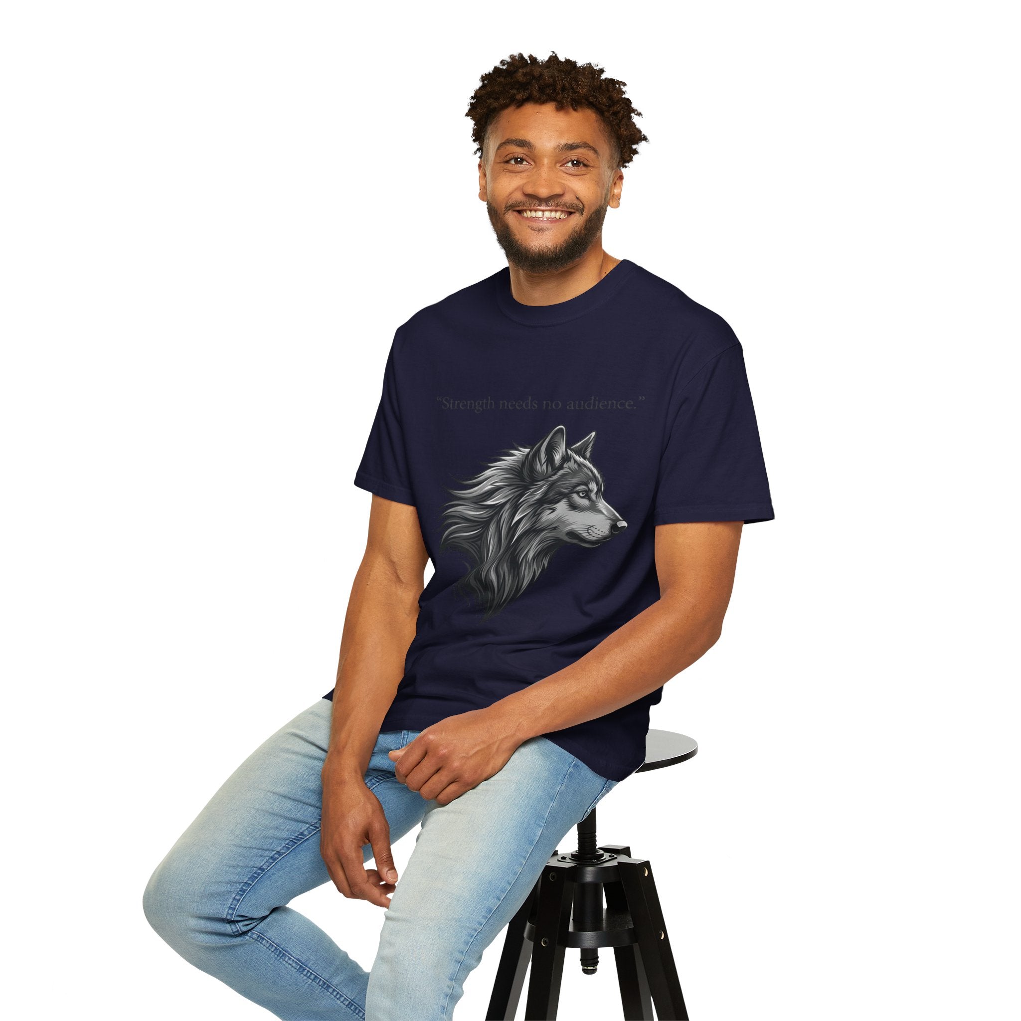 PRB Wolf Head T-Shirt — "Strength needs no audience" Inspirational Graphic Tee by Printify