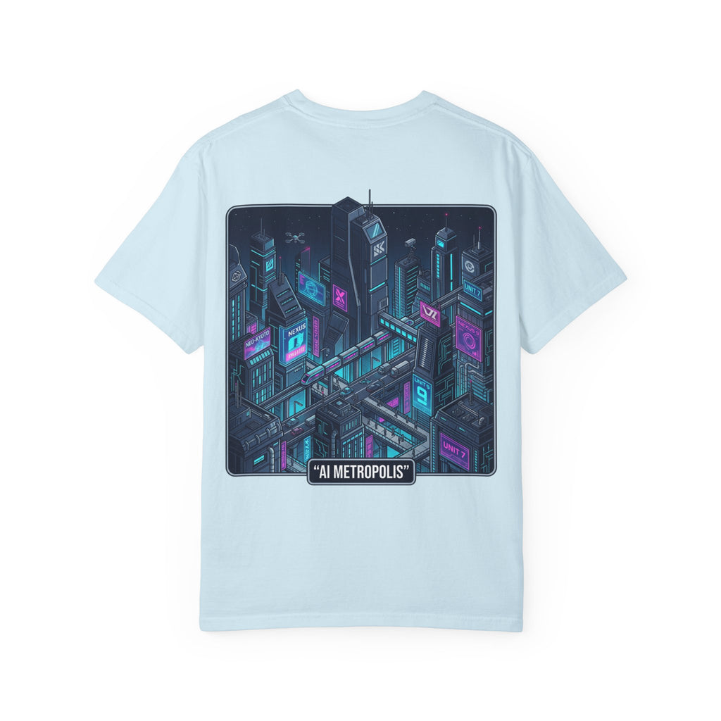 Power Runs Black AI Metropolis T-Shirt — 'At First, It Entered Quietly' Cybercity Graphic Tee by Concepts VS Entertainment/Tiktok shop