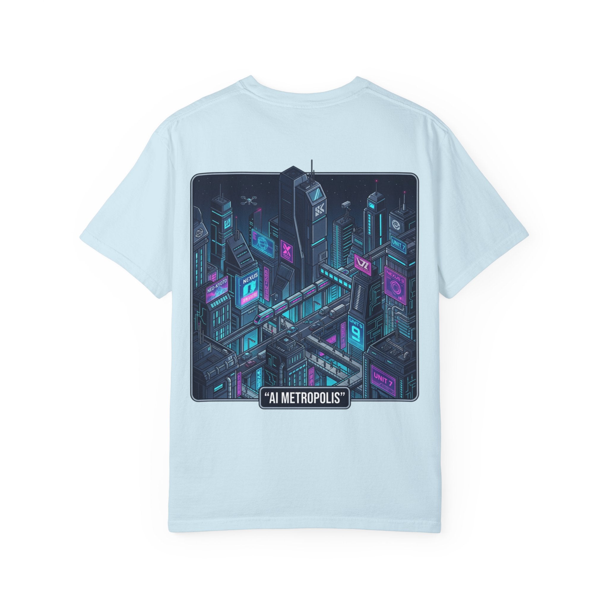 Power Runs Black AI Metropolis T-Shirt — 'At First, It Entered Quietly' Cybercity Graphic Tee by Concepts VS Entertainment/Tiktok shop