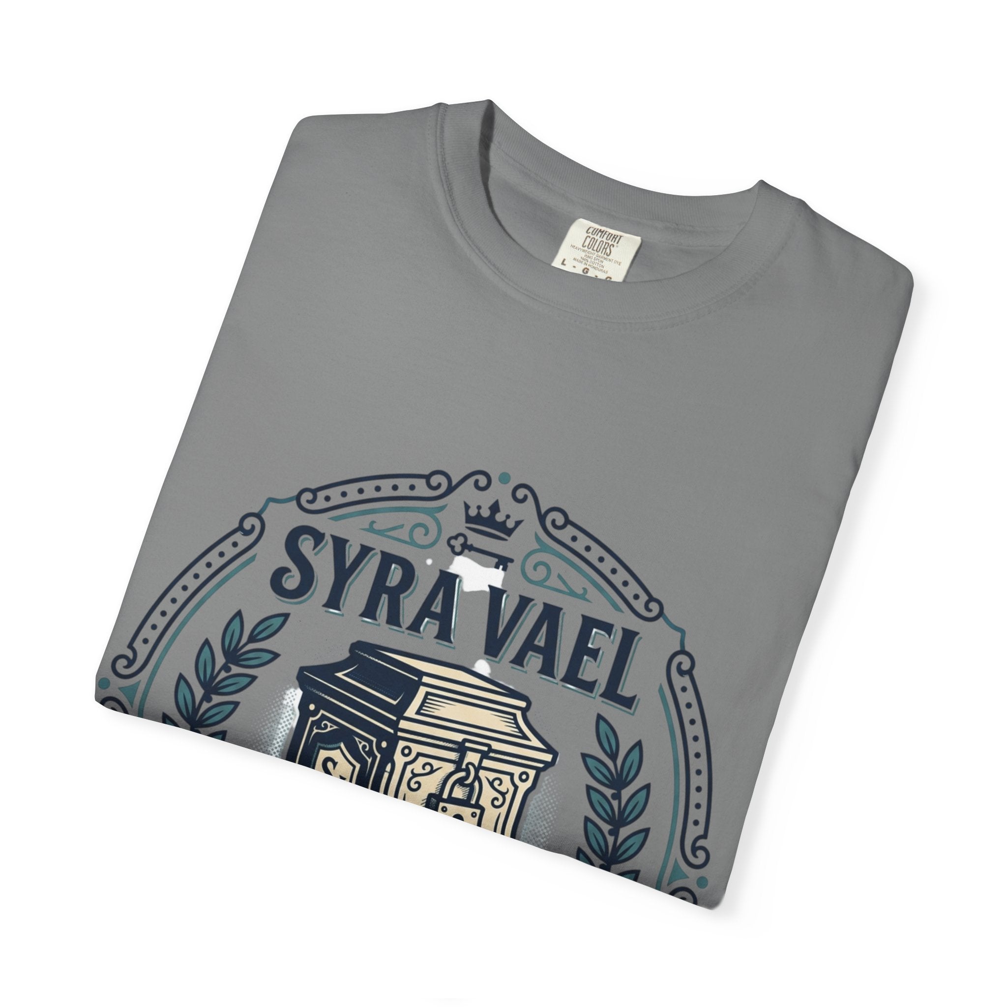 Power Runs Black PRB — Syra Vael Vintage Crest Tee by Power Runs Black