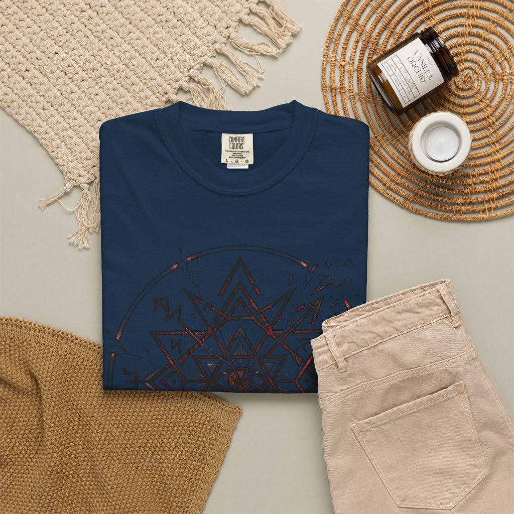 Power Runs Black PRB Eryx Tal Geometric Mandala T-Shirt — Symmetric Star Graphic Tee by Power Runs Black