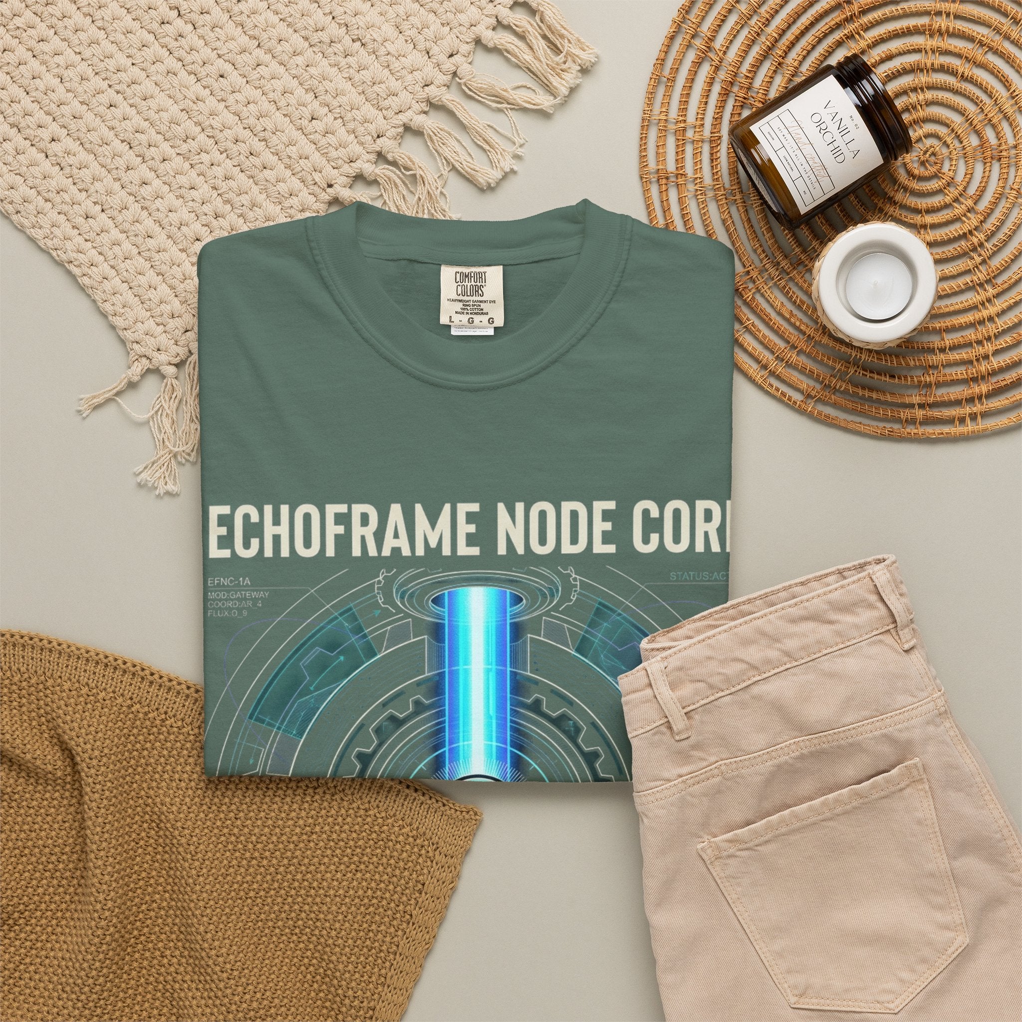 Power Runs Black PRB Echoframe Node Core T-Shirt — Futuristic Tech Graphic Tee by Power Runs Black