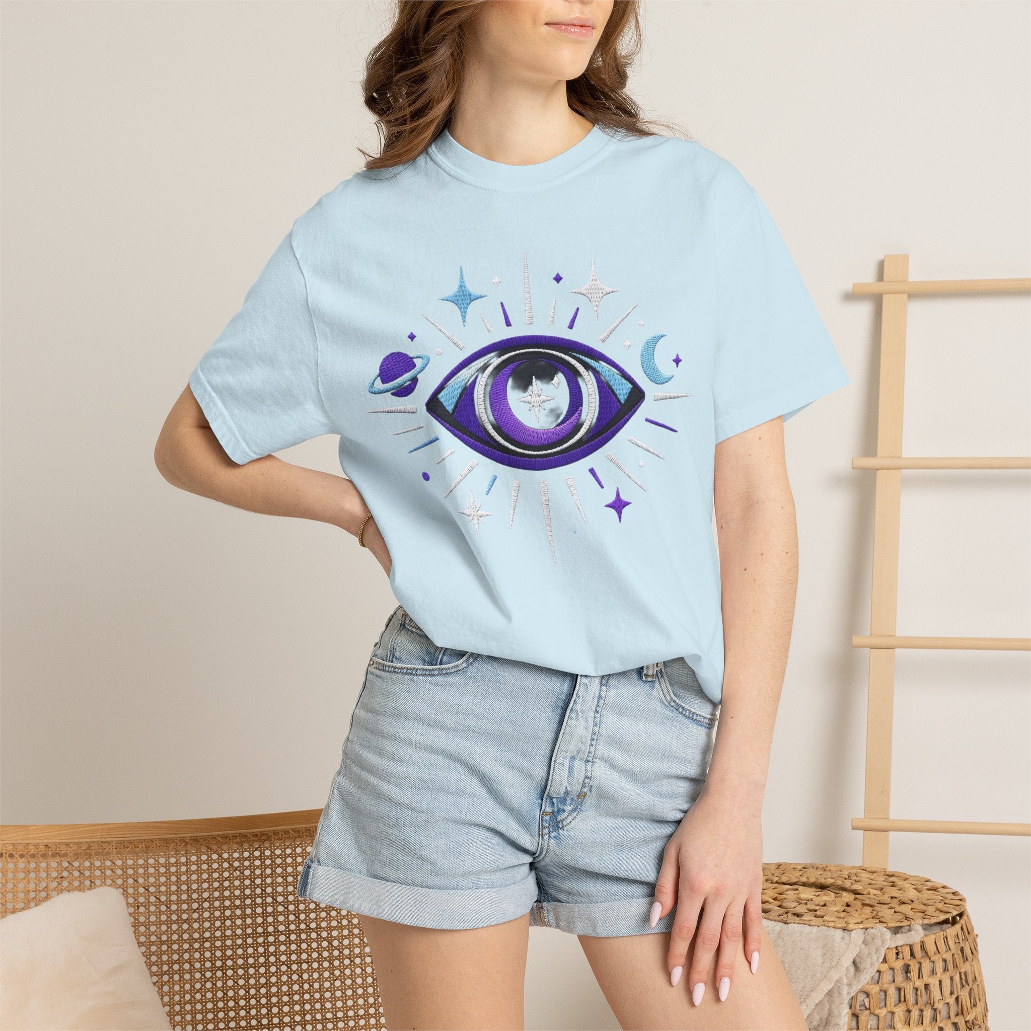 PRB Mystic All-Seeing Eye T-shirt | Cosmic Moon and Stars by Power Runs Black