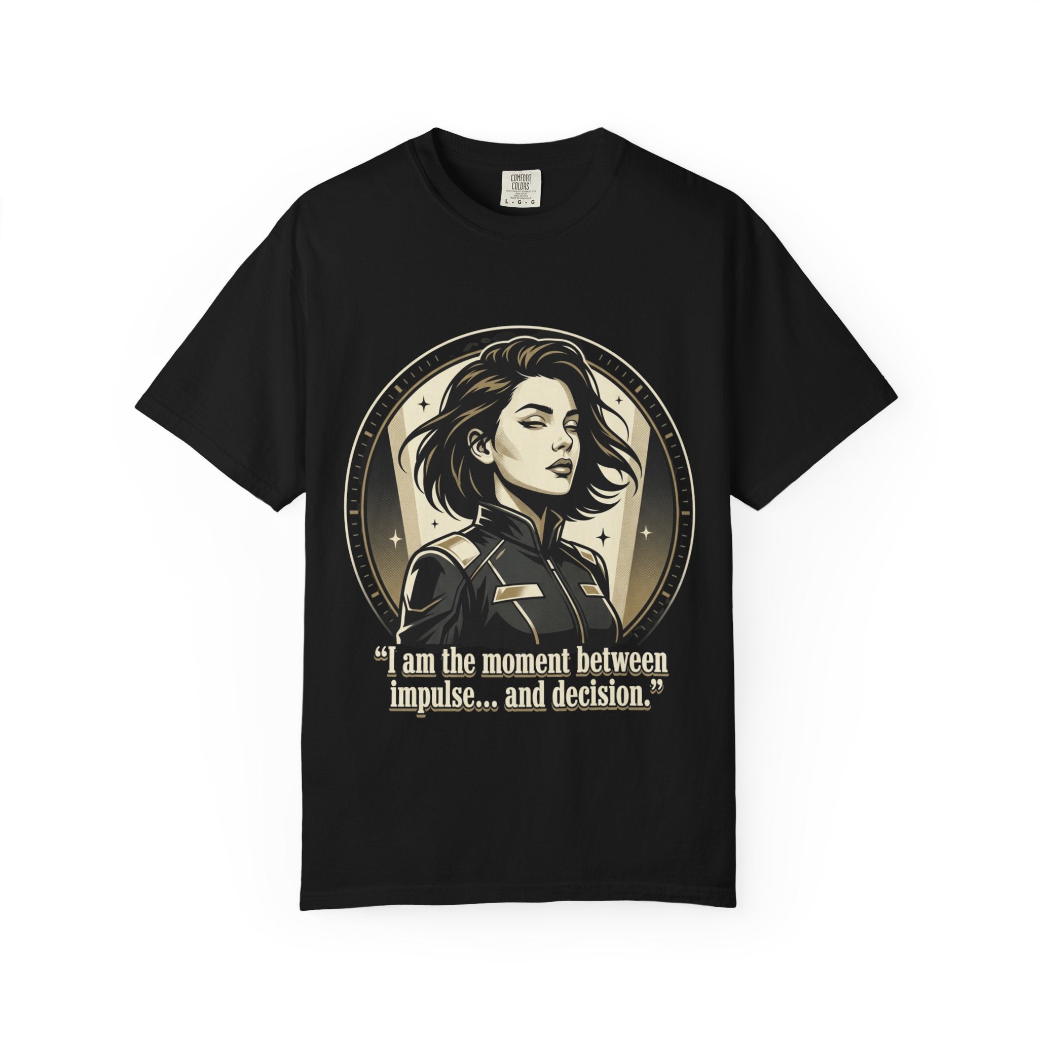 Power Runs Black Retro Space Captain Portrait T-Shirt — 'Fearless Commander' Graphic Tee by Power Runs Black