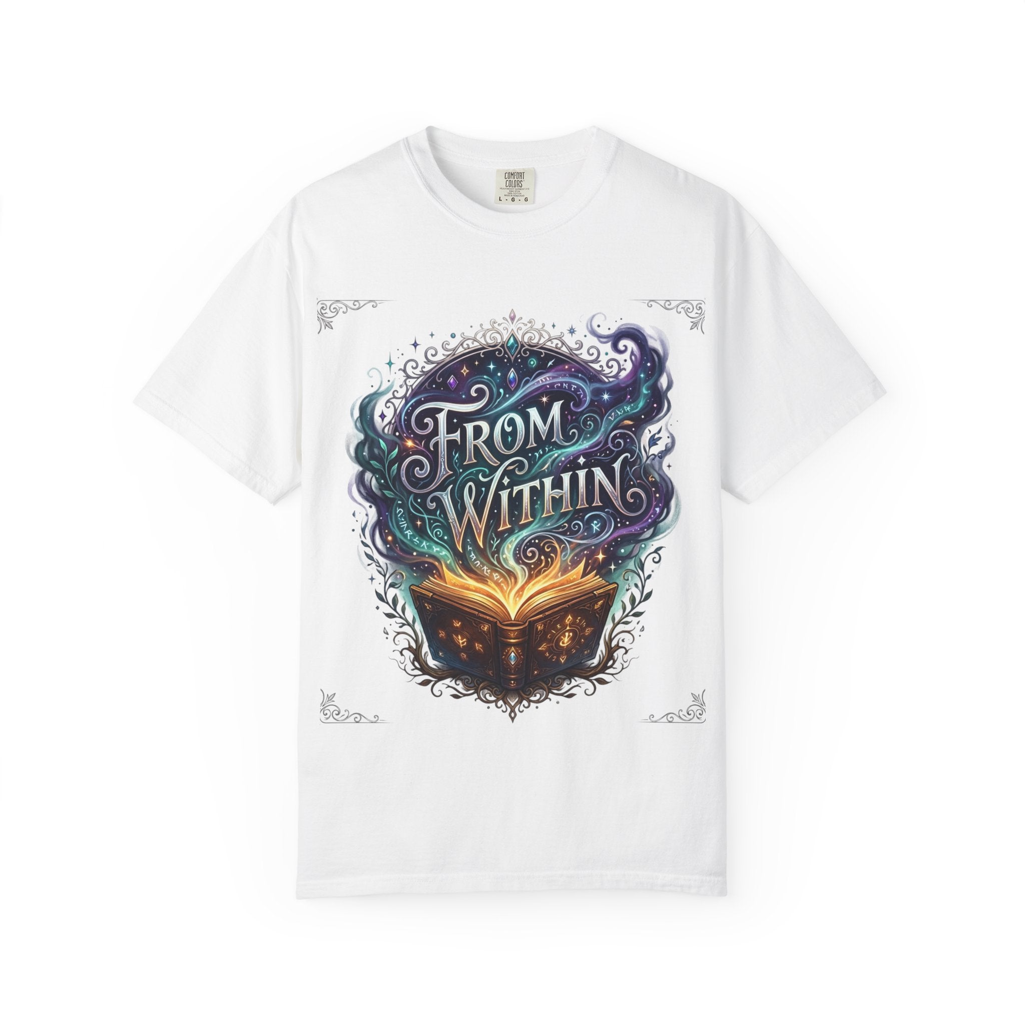 PRB From Within Magic Book T-Shirt — Fantasy Illustrated Graphic Tee by Power Runs Black