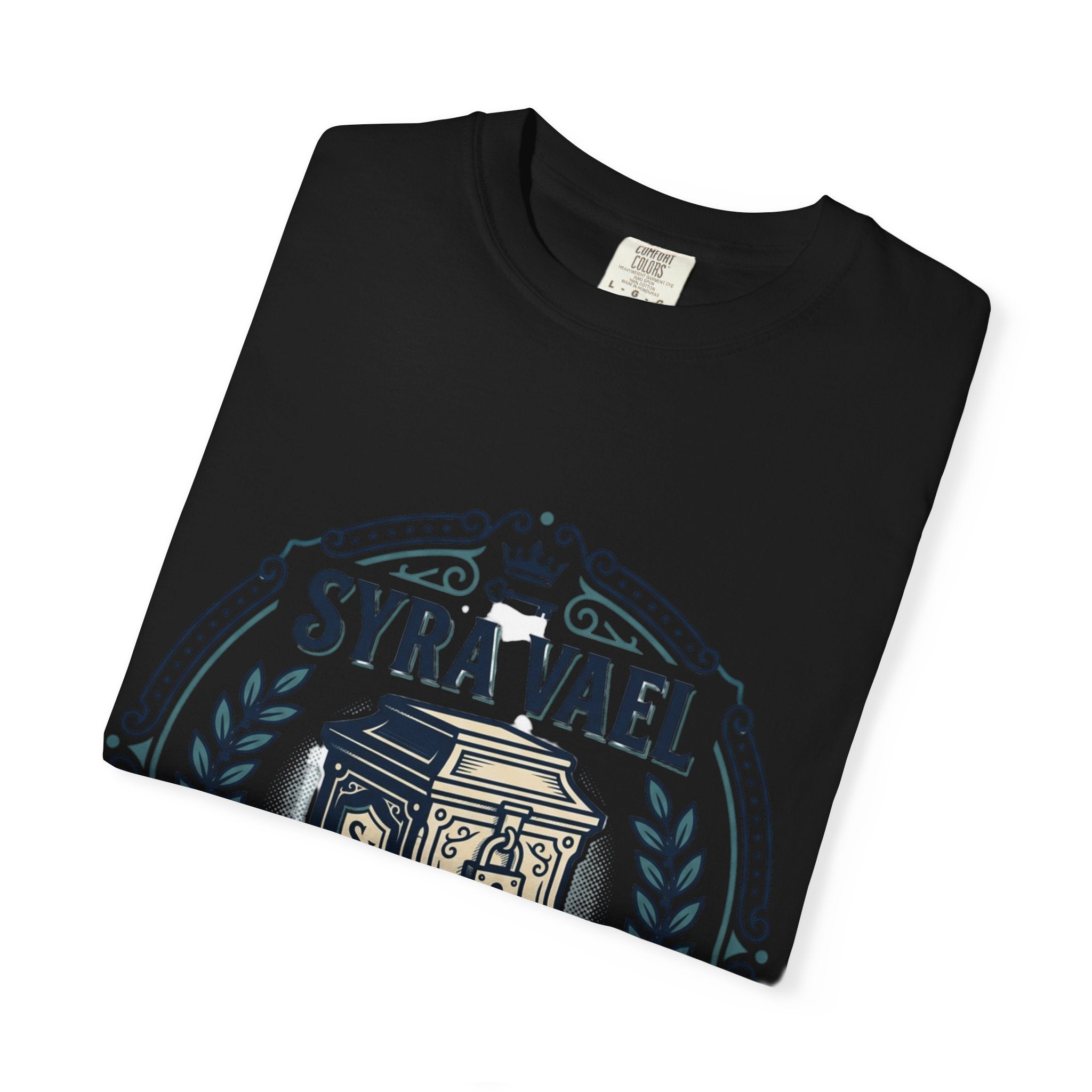 Power Runs Black PRB — Syra Vael Vintage Crest Tee by Power Runs Black