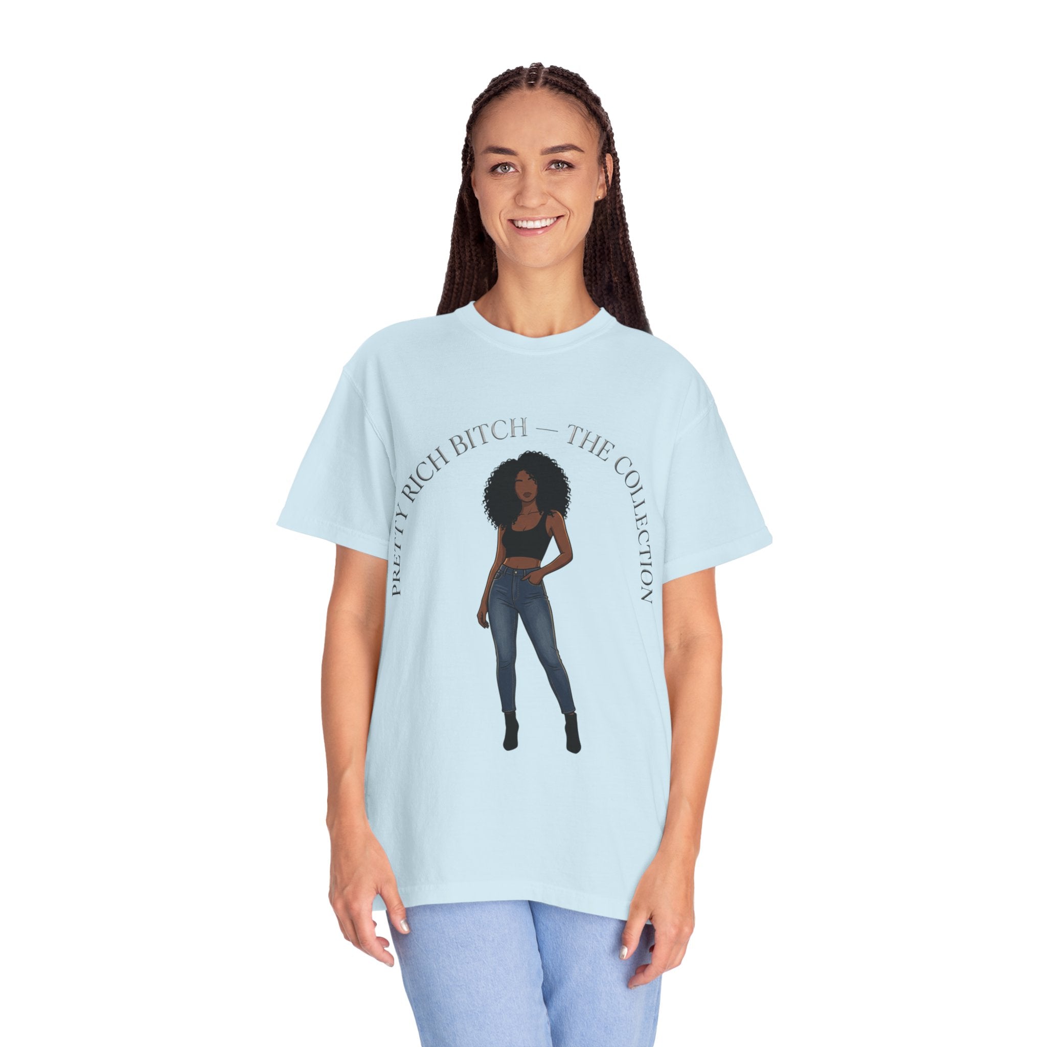 Pretty Rich Bitch The Collection by PRB Graphic Tee (Afro Curly Woman) by Power Runs Black