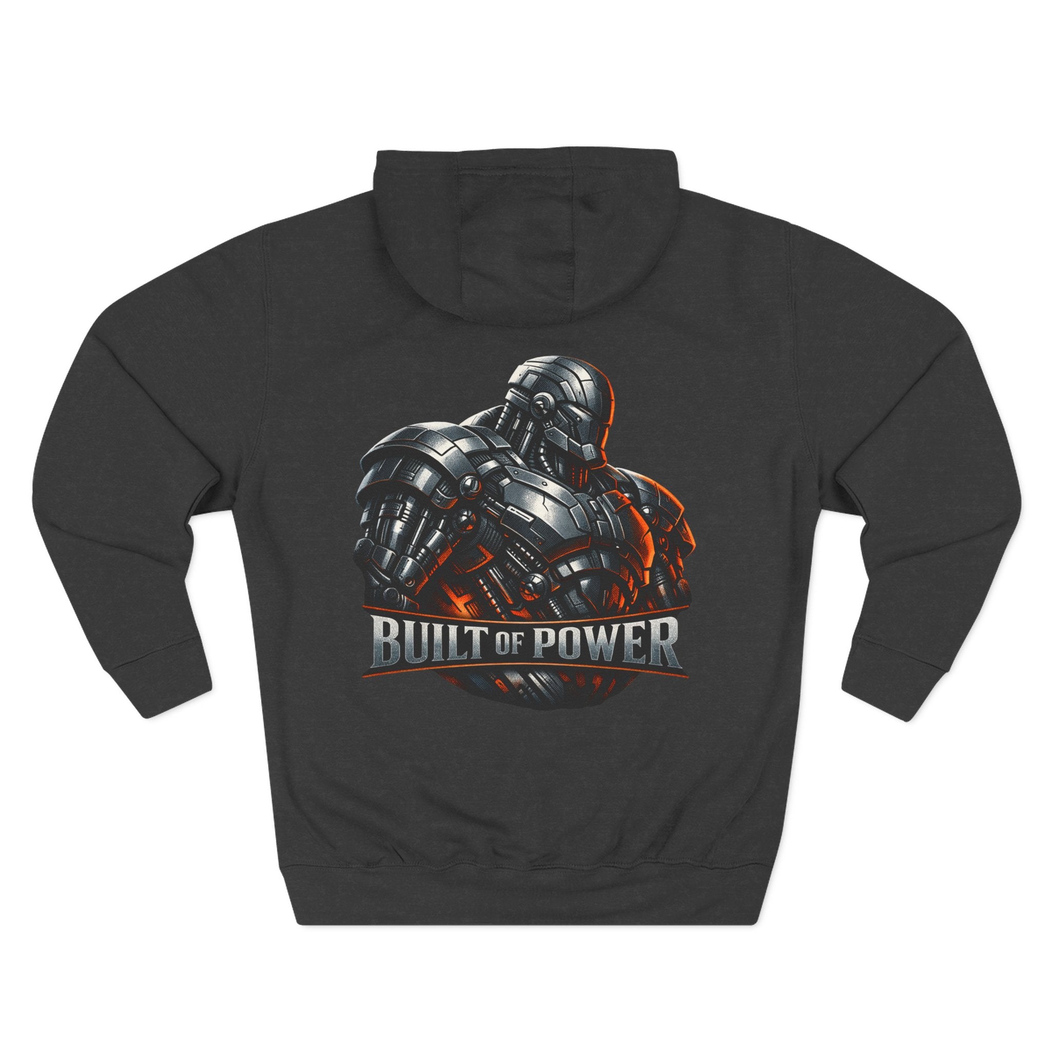 PRB Built of Power Graphic Hoodie — ‘Power Runs Black’ Industrial Mech Design by Power Runs Black