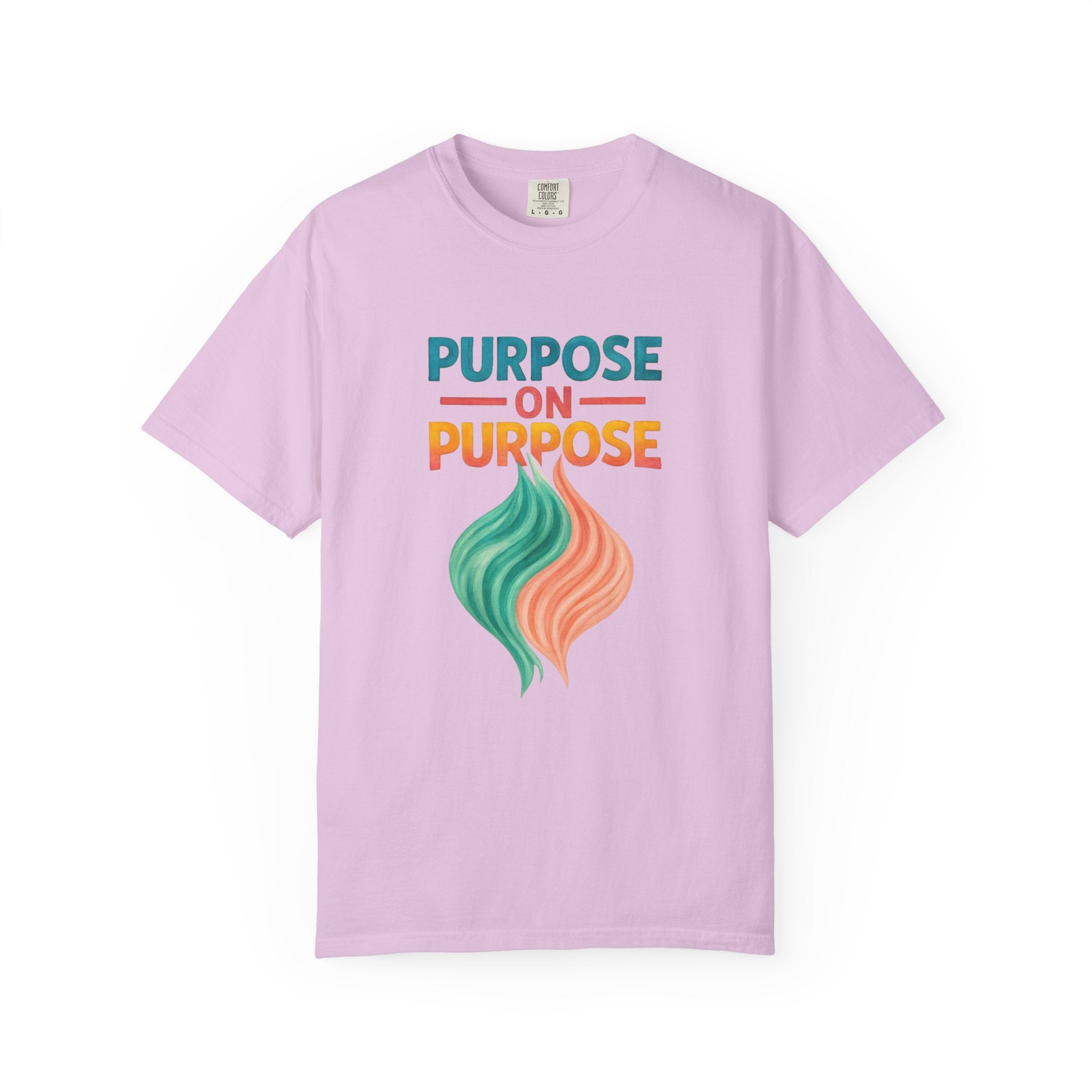 PRB Purpose On Purpose T-Shirt — Inspirational Graphic Tee with Abstract Wave Design by Power Runs Black