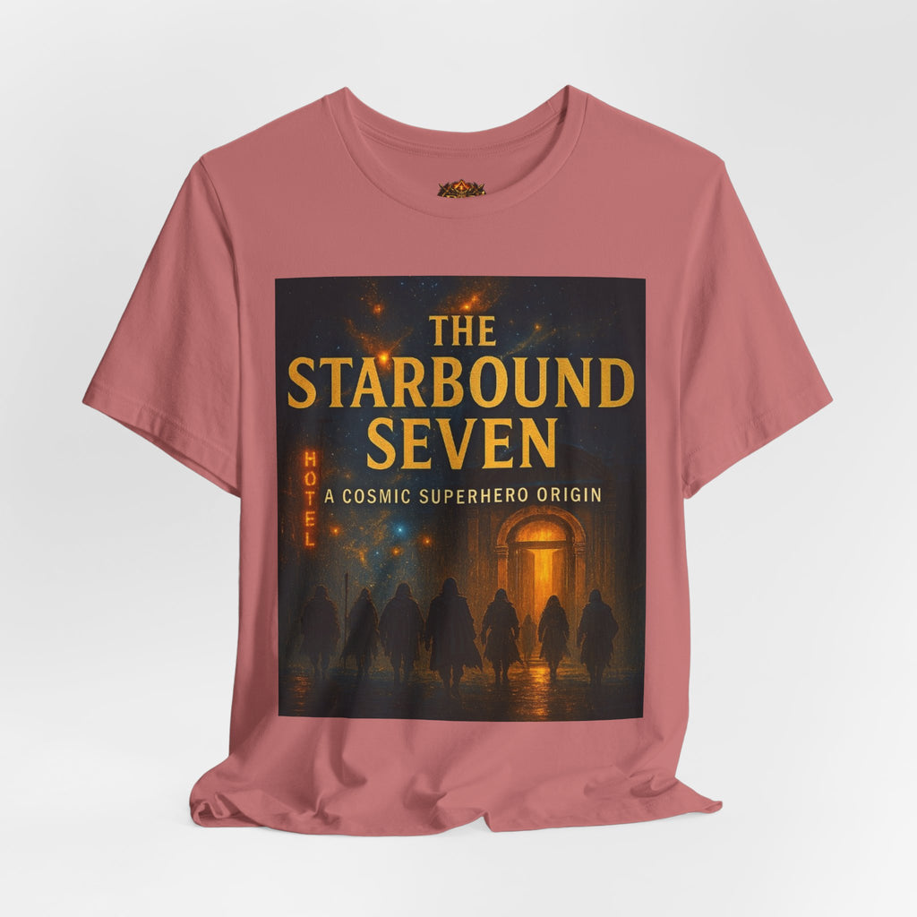 Power Runs Black PRB The Starbound Seven Tee – Retro Cosmic Superhero Poster Shirt by Power Runs Black