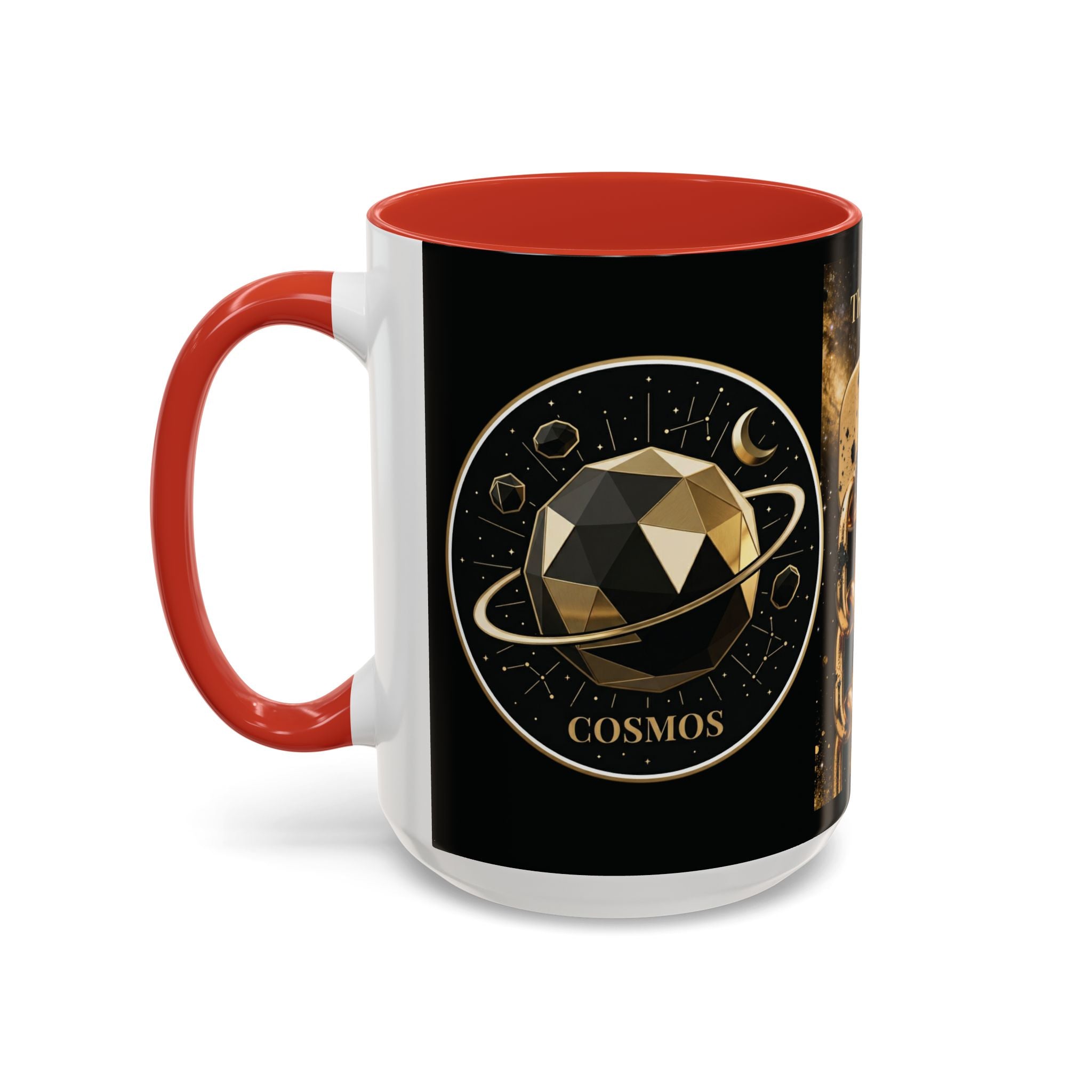 PRB Gold Cosmos Design Accent Coffee Mug | The Break, Planet Illustration by Printify