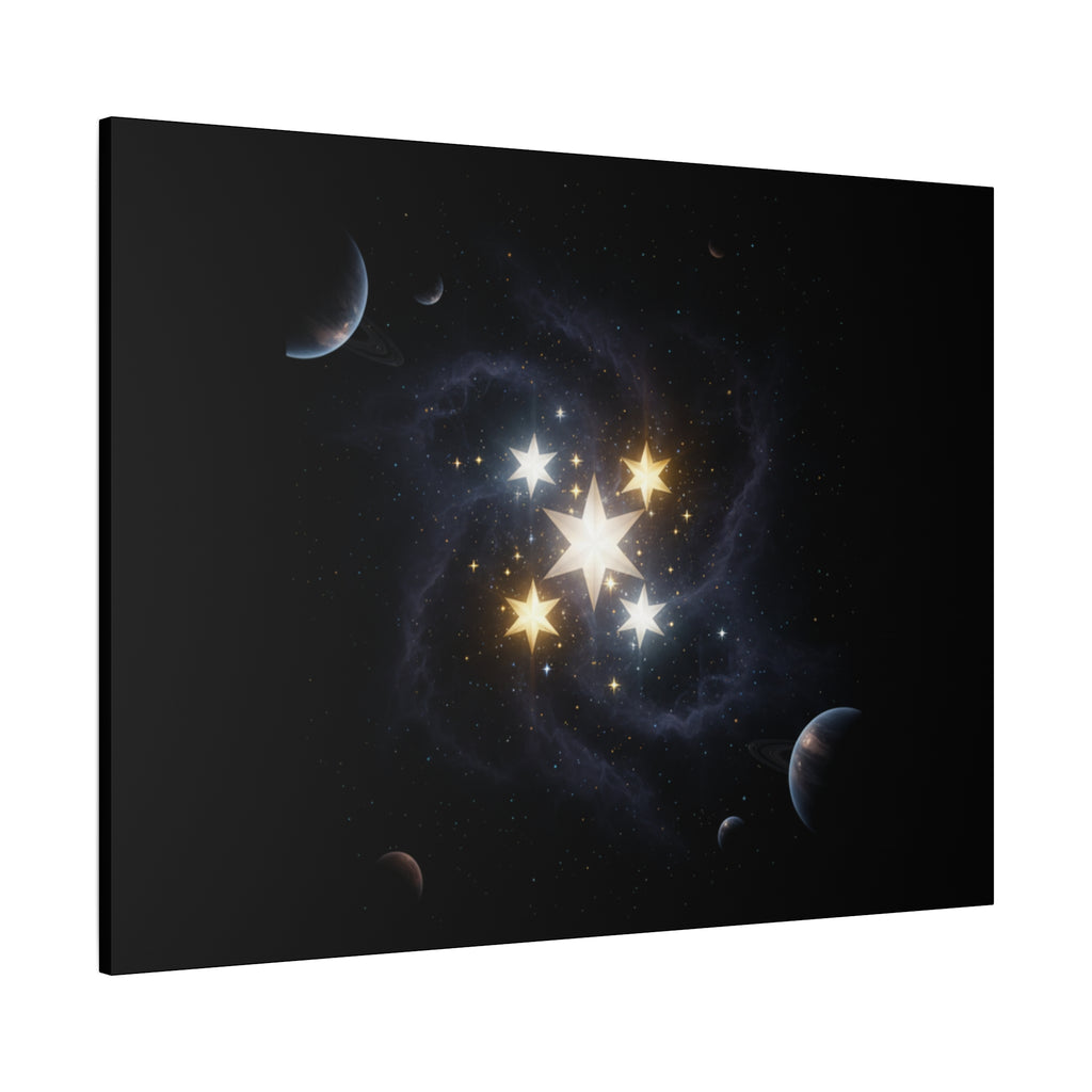 Power Runs Black PRB Glowing Star Constellation Canvas by Power Runs Black