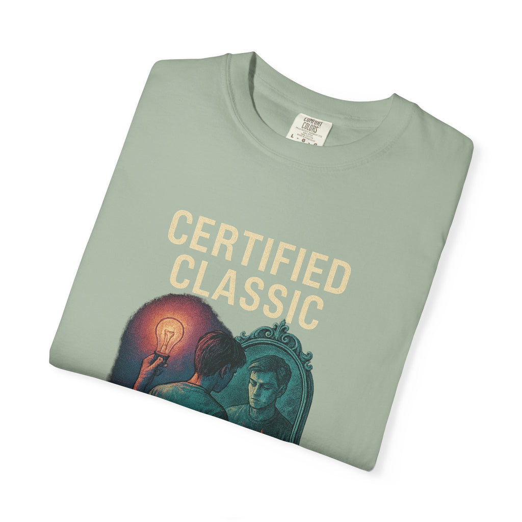 PRB Certified Classic Mirror Illustration T-shirt | Retro Mystic Artwork by Power Runs Black
