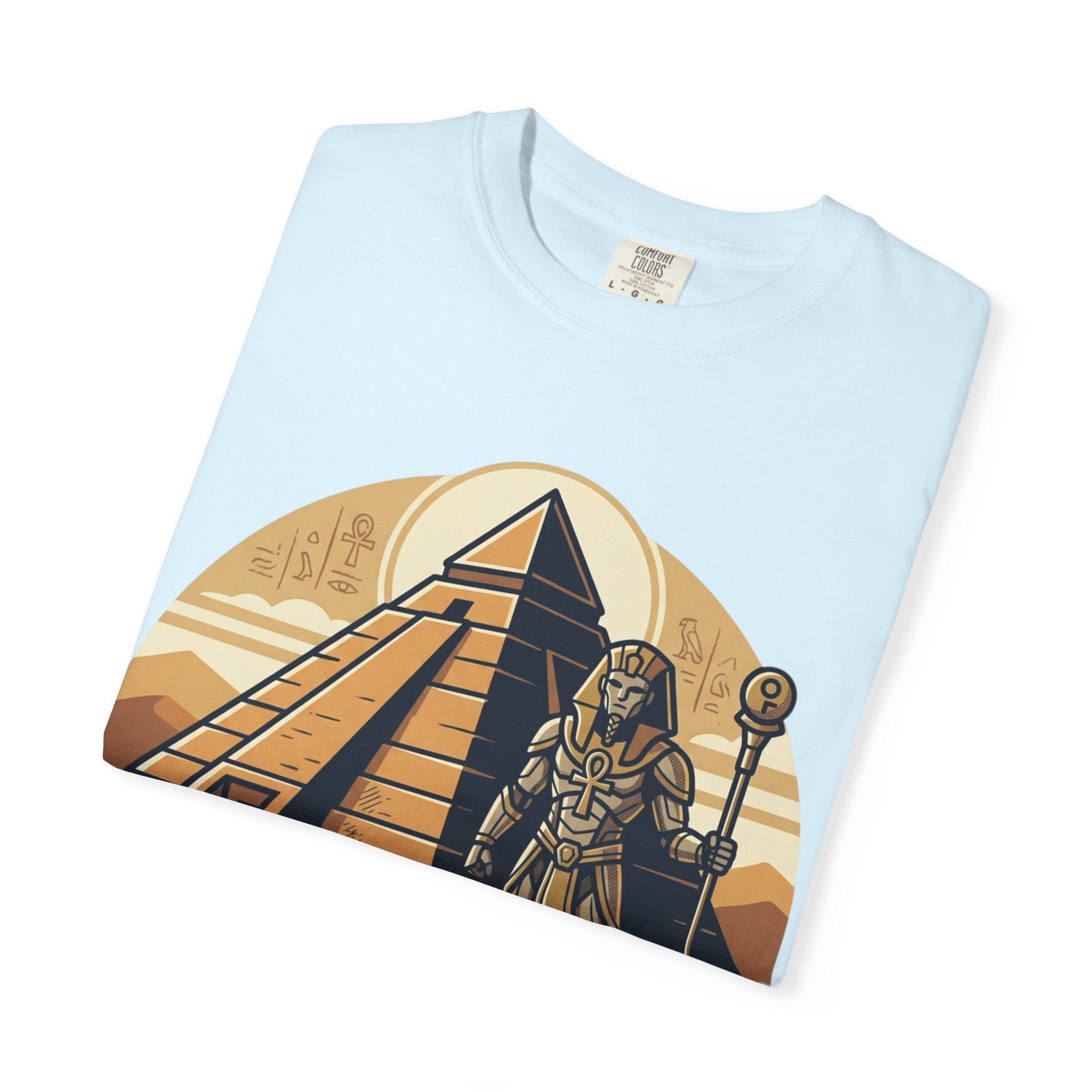 Power Runs Black PRB Guardian Unit T-Shirt — Egyptian Pyramid Sci‑Fi Graphic Tee by Printify