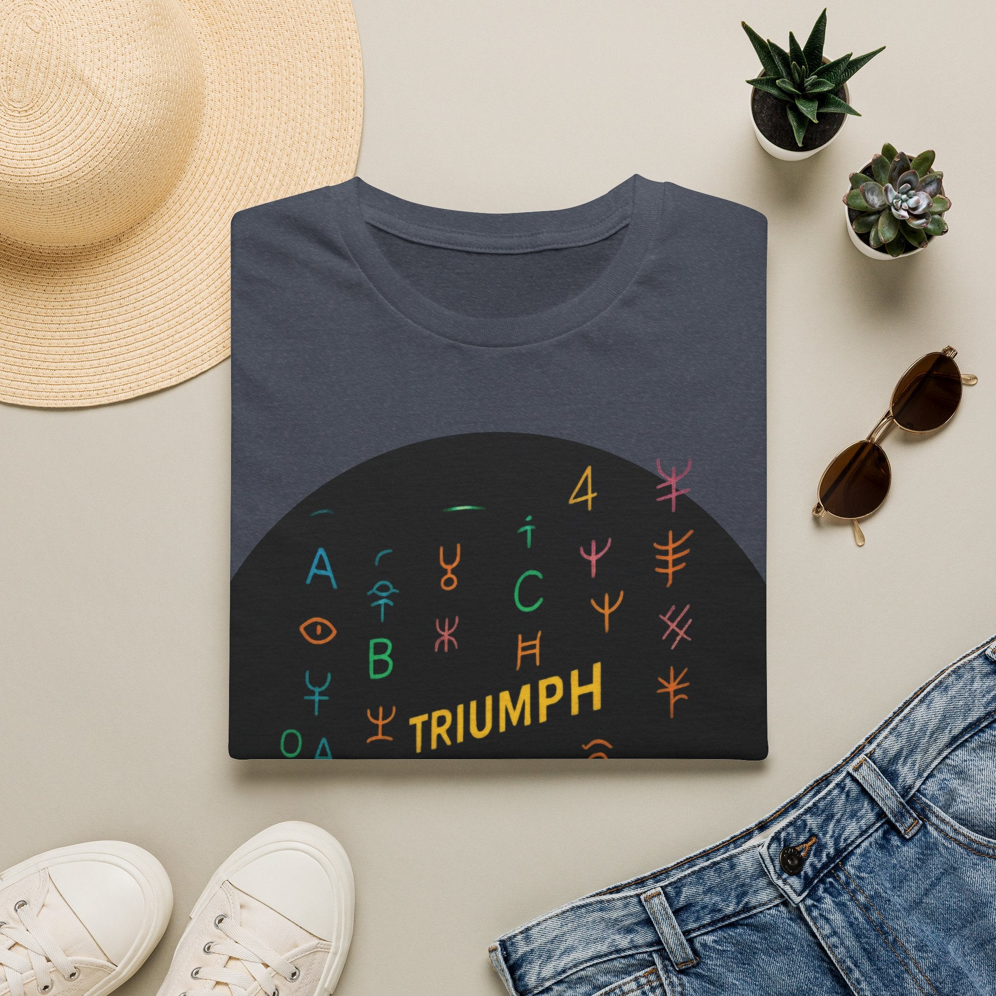 PRB Triumph Afro Hair Silhouette T-Shirt | Black Hair Alphabet Design by Printify