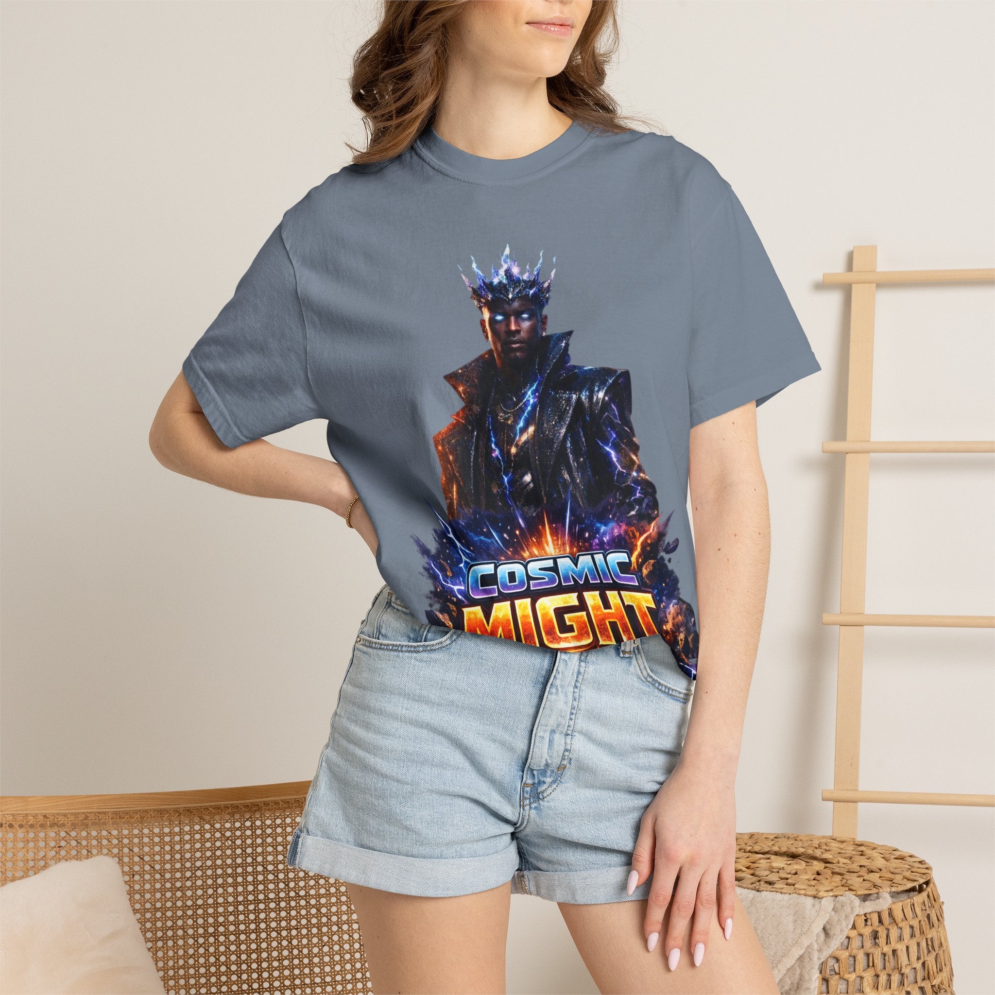 PRB Cosmic Might Unleashed T-shirt | Space Warrior Graphic Tee by Power Runs Black