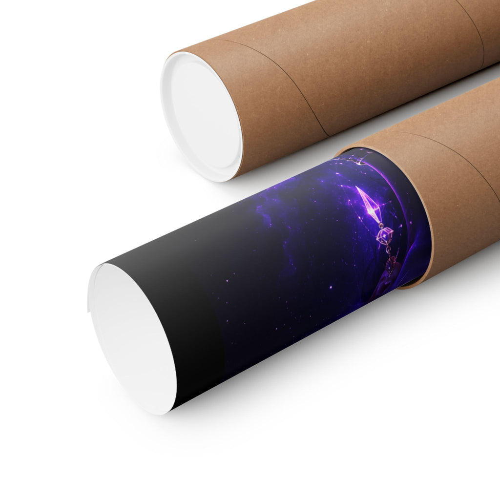 Power Runs Black Cosmic Goddess Poster — Purple Spiritual Wall Art Matte Vertical Print by Power Runs Black
