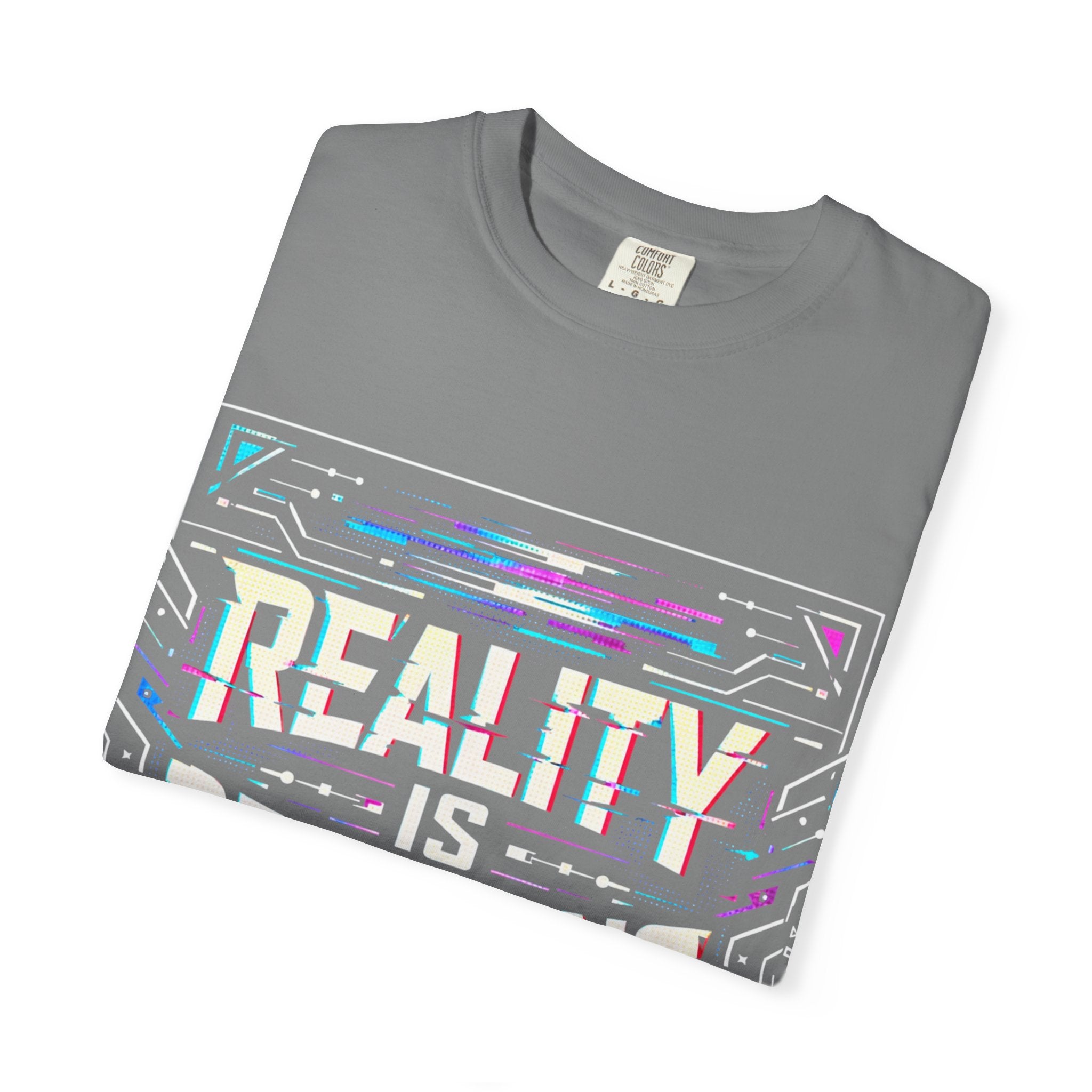 Power Runs Black PRB Glitchy Pastel "Reality Is Desyncing" T-Shirt by Printify