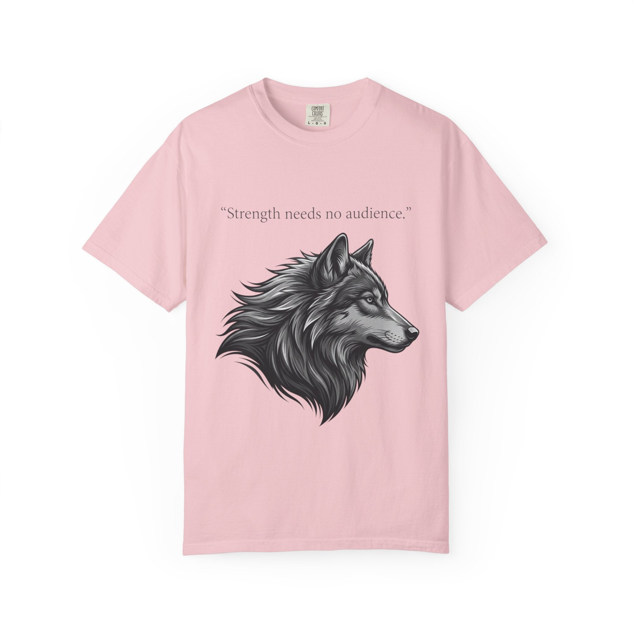 PRB Wolf Head T-Shirt — "Strength needs no audience" Inspirational Graphic Tee by Printify