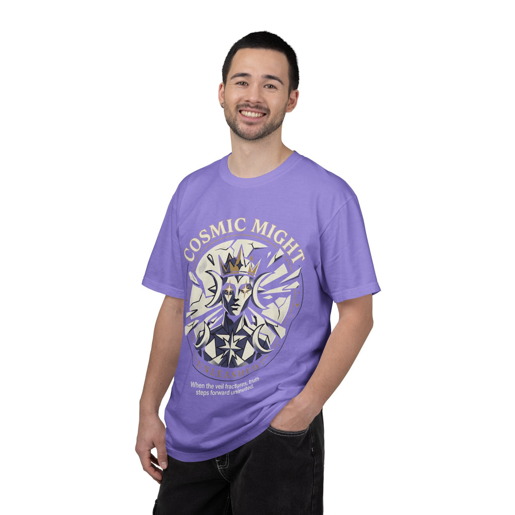 PRB Starforged Flex Cosmic Might Unleashed Graphic T-Shirt — 'Cosmic Might Unleashed' Vintage Astro King Tee by Power Runs Black