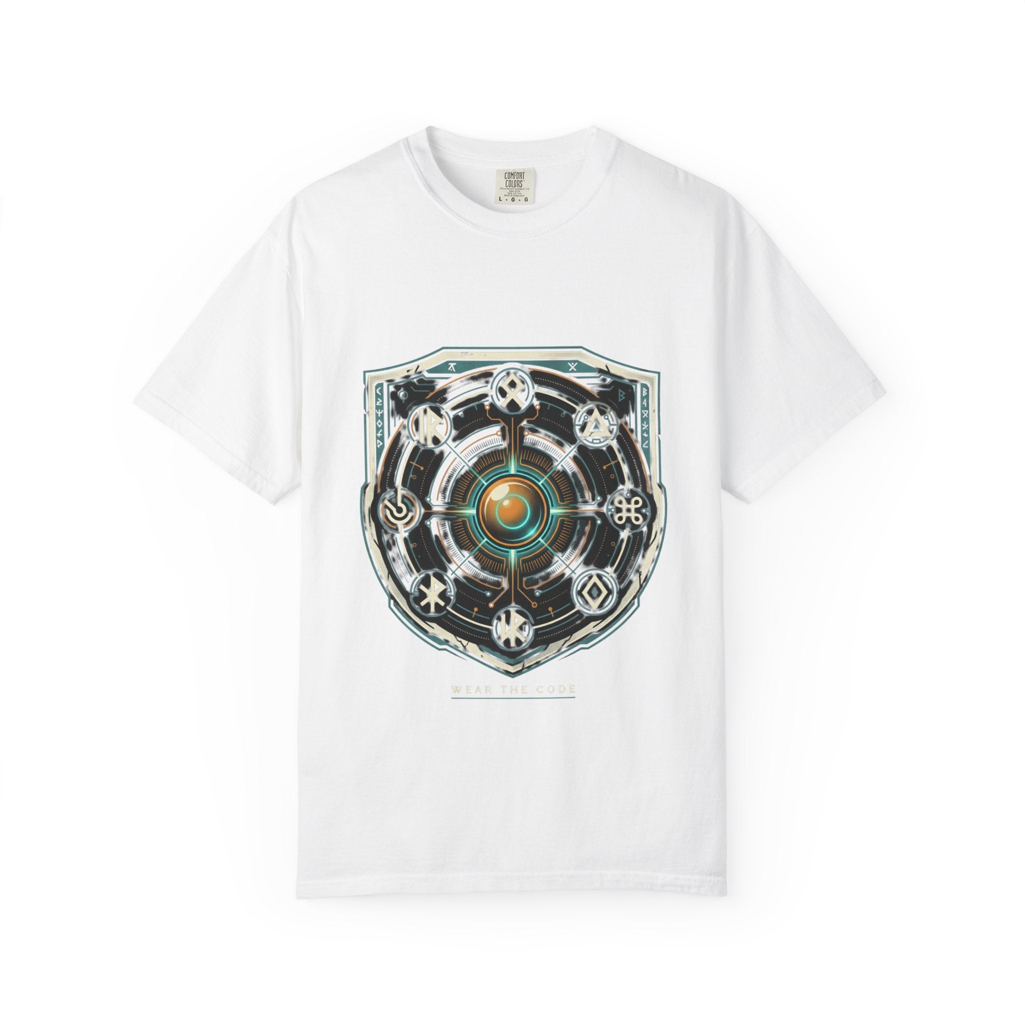 Power Runs Black PRB "Wear The Code" Mystic Shield T-Shirt — Geometric Sigil Graphic Tee by Power Runs Black