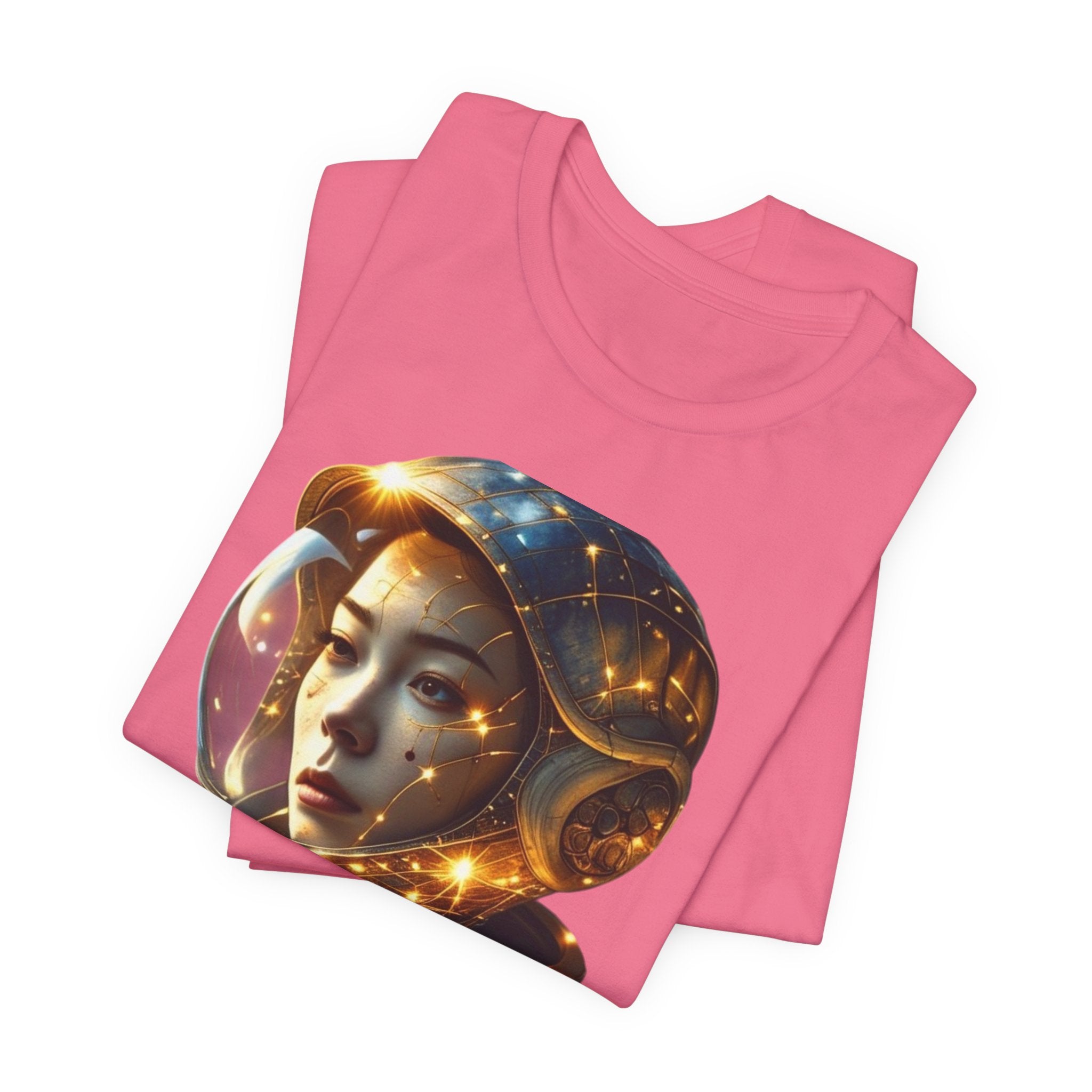 PRB Astronaut Portrait Tee — Starry Cosmic Helmet Graphic T-Shirt by Power Runs Black