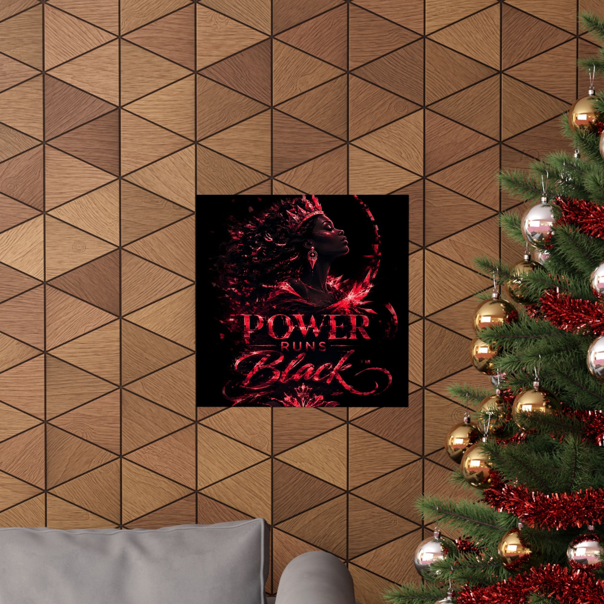 Power Runs Black Matte Poster — Afrocentric Inspirational Wall Art by Power Runs Black