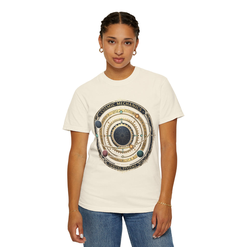 PRB Cosmic Mechanics Solar System Graphic T-Shirt | Planetary Orbit Tee by Printify