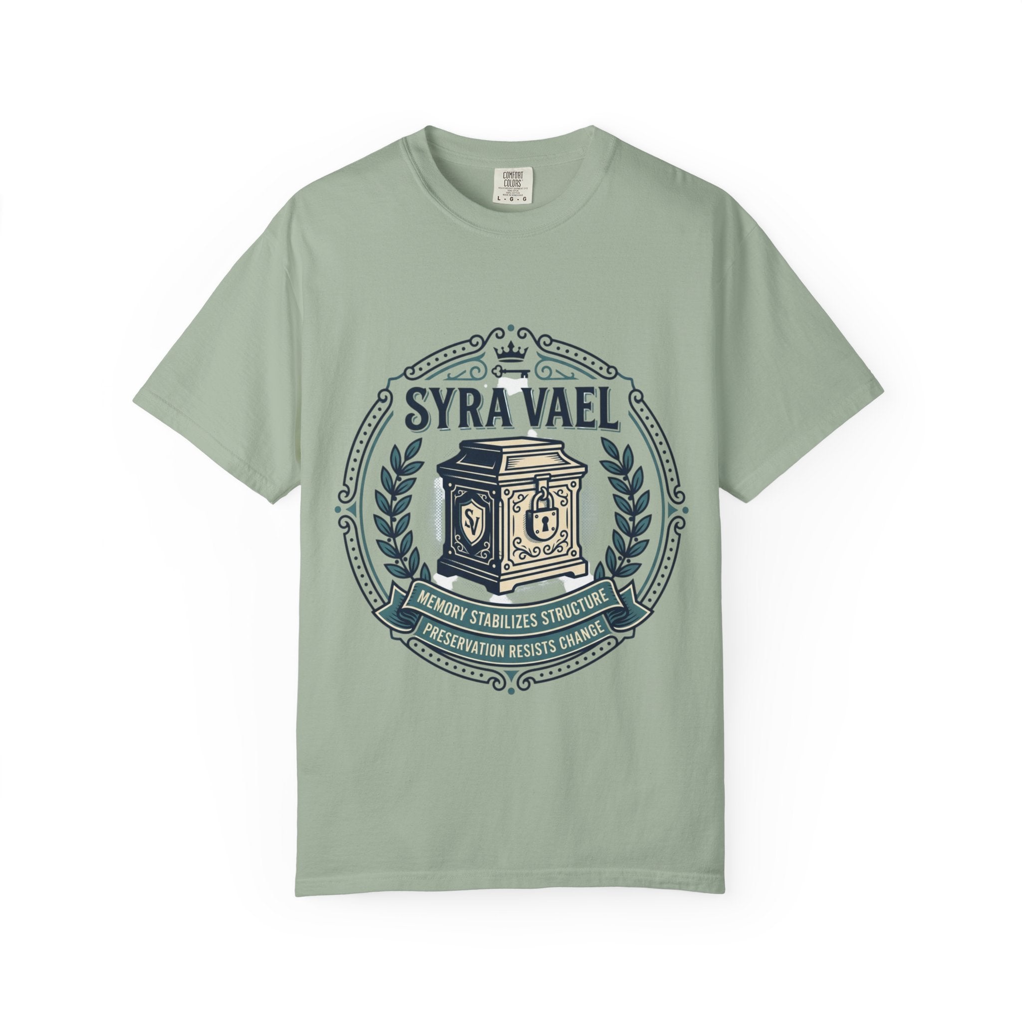 Power Runs Black PRB — Syra Vael Vintage Crest Tee by Power Runs Black