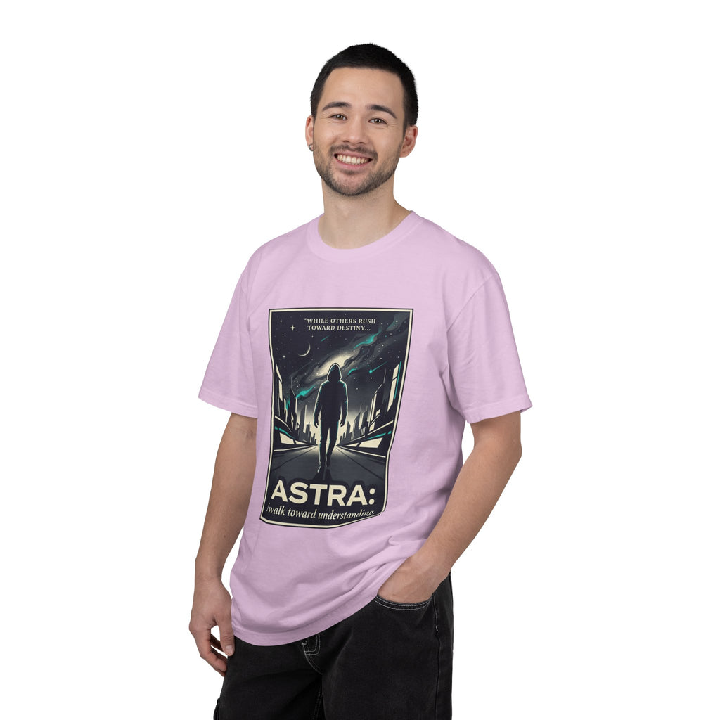 Power Runs Black Astra Sci‑Fi Graphic T-Shirt — "I walk toward understanding" Poster Design by Power Runs Black