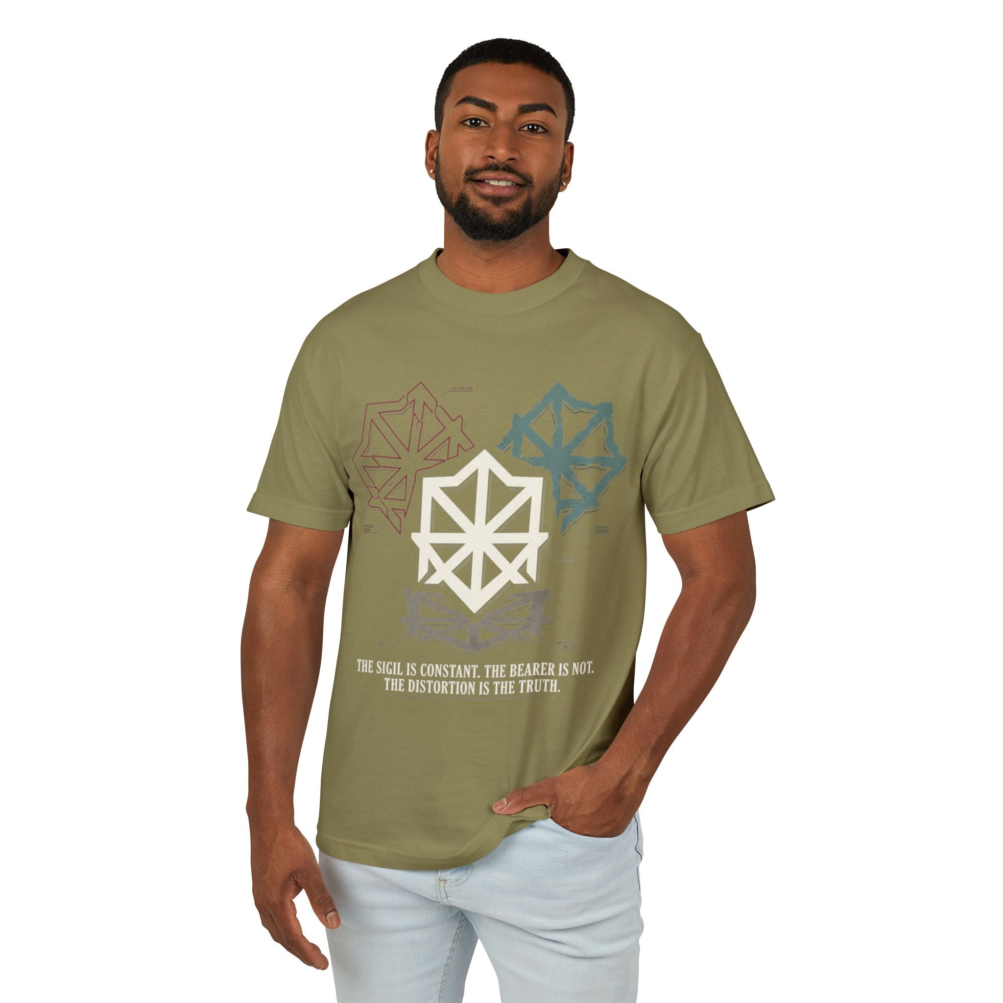 Power Runs Black PRB Abstract Geometric Logo Tee — Vintage Garment-Dyed Graphic T-Shirt by Power Runs Black