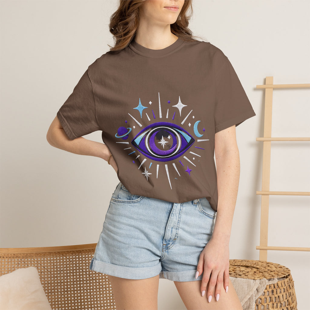 PRB Mystic All-Seeing Eye T-shirt | Cosmic Moon and Stars by Printify
