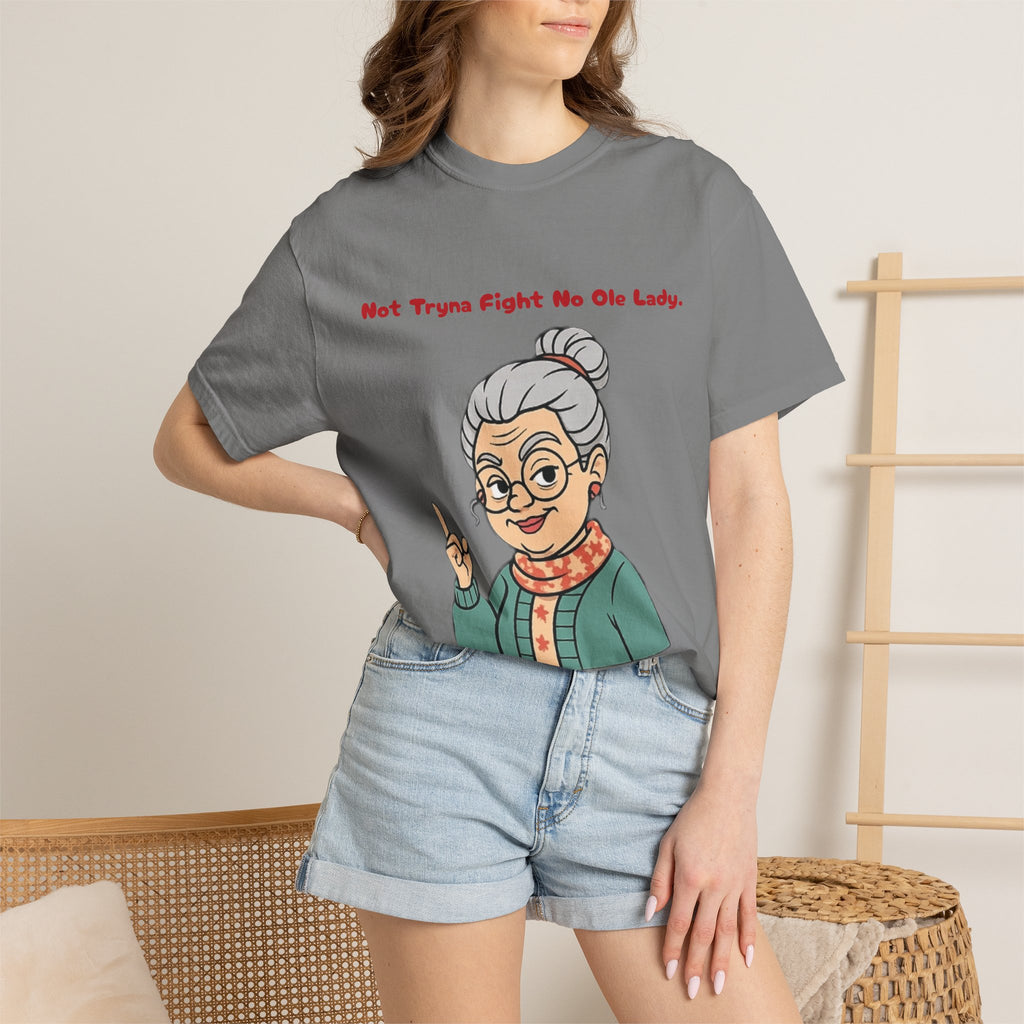 PRB Not Tryna Fight No Ole Lady T-shirt | Funny Grandma Graphic Tee by Printify
