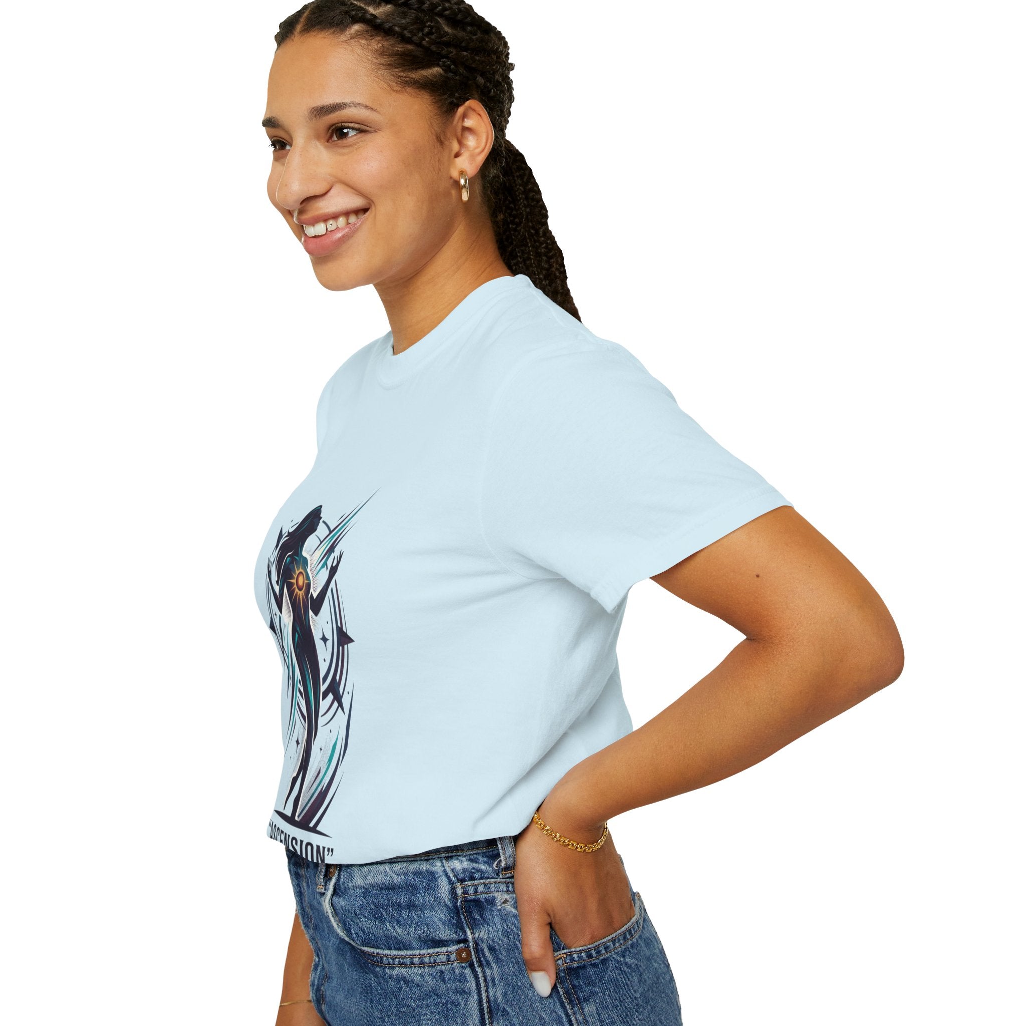 Power Runs Black PRB Ascension Graphic T-Shirt — Cosmic Silhouette Tee by Power Runs Black
