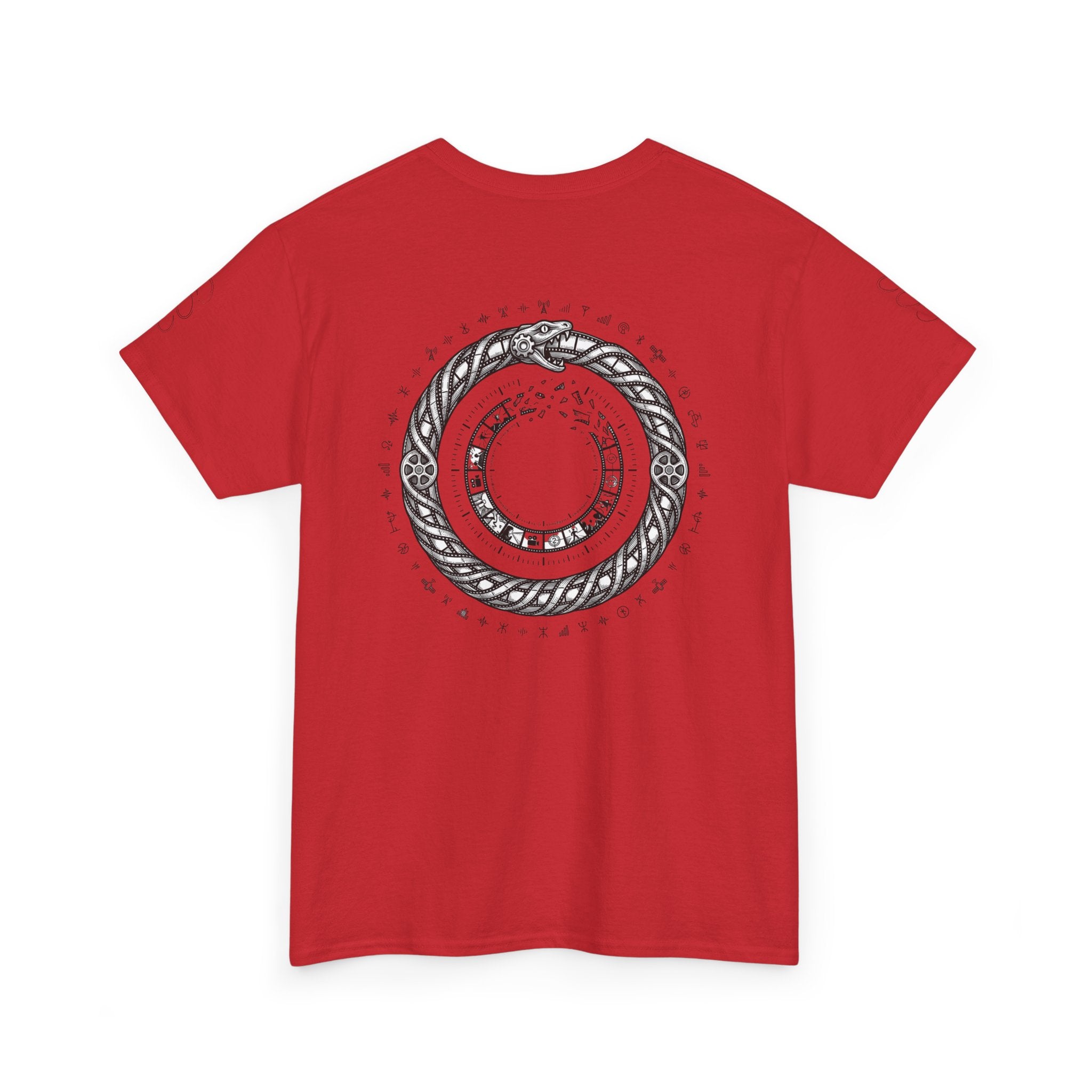Power Runs Black — "The Agenda of the Arch" Retro TV Ouroboros Graphic Tee by Printify