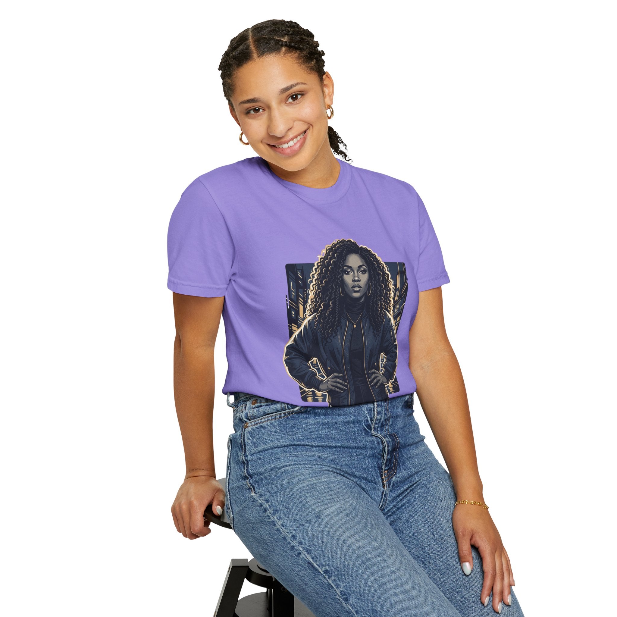 Pretty Rich Bitch The Collection by PRB T-Shirt — Bold Graphic Tee with Empowered Woman Portrait by Power Runs Black