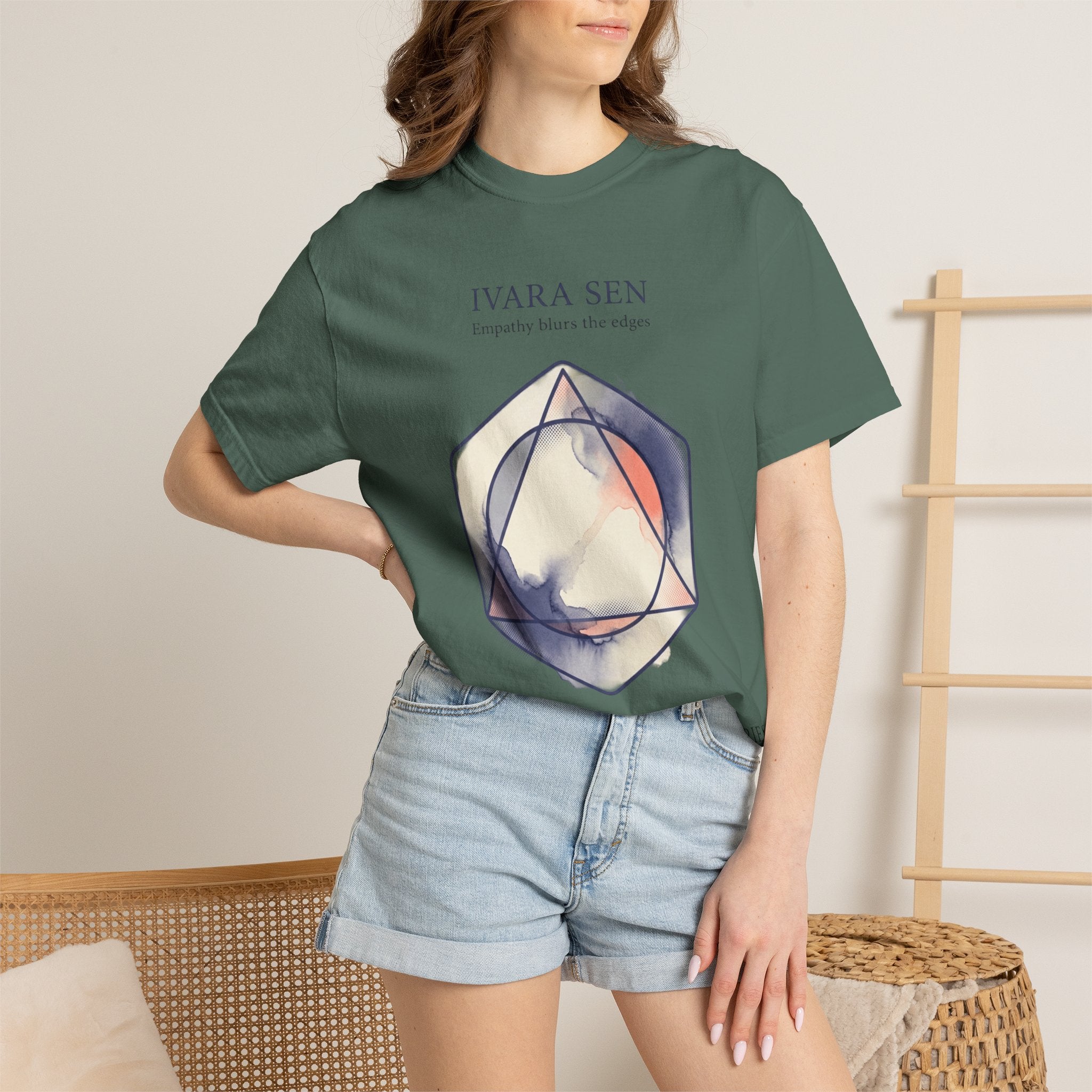 Power Runs Black PRB Abstract Geometric Tee — “Ivara Sen: Feeling Dissolves Boundaries” by Power Runs Black