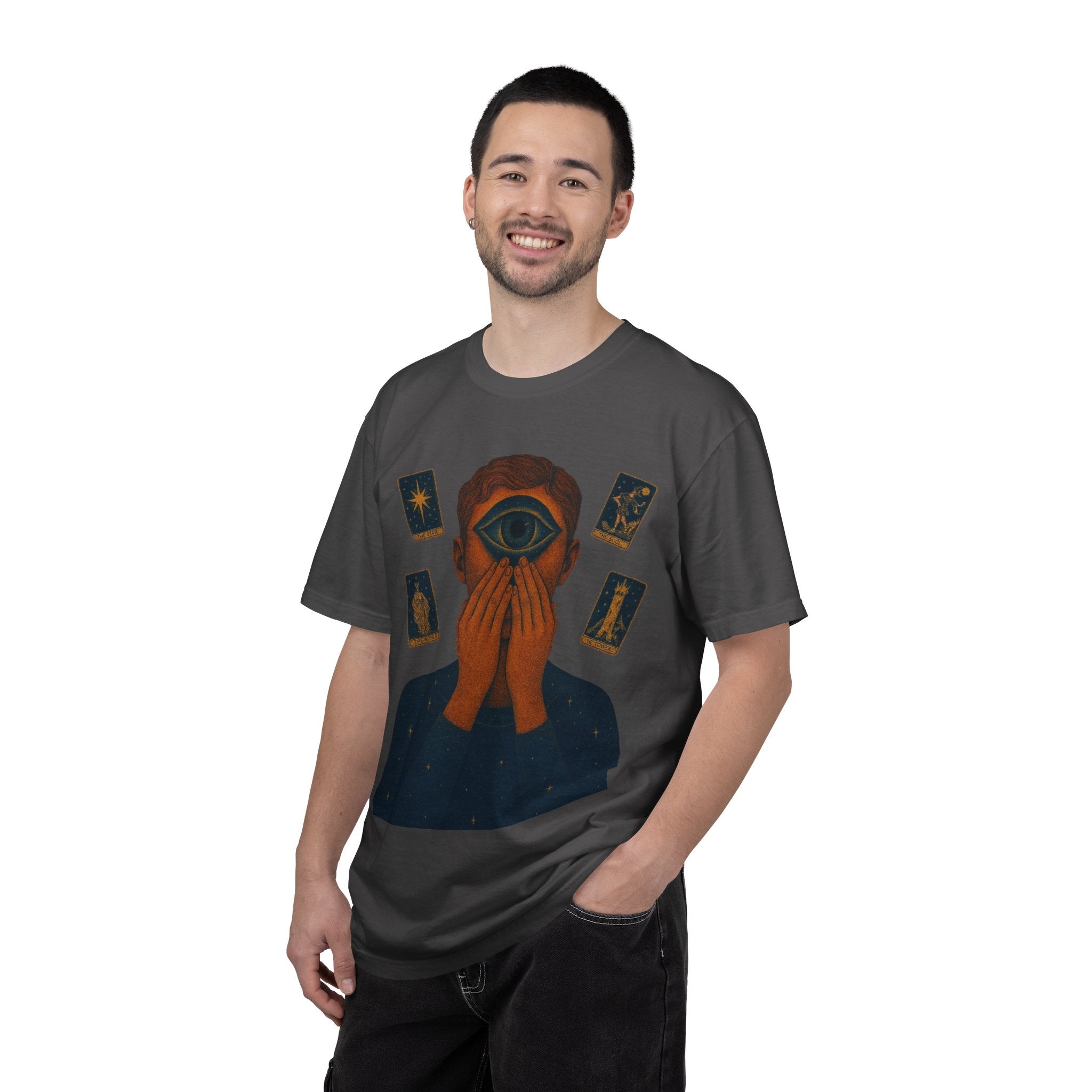 PRB Third Eye Tarot Illustration T-shirt | Occult Mystic Artwork by Power Runs Black