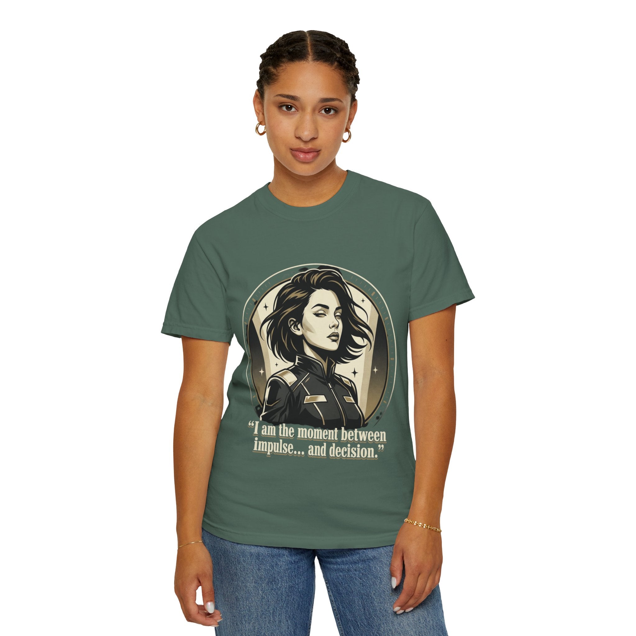 Power Runs Black Retro Space Captain Portrait T-Shirt — 'Fearless Commander' Graphic Tee by Power Runs Black