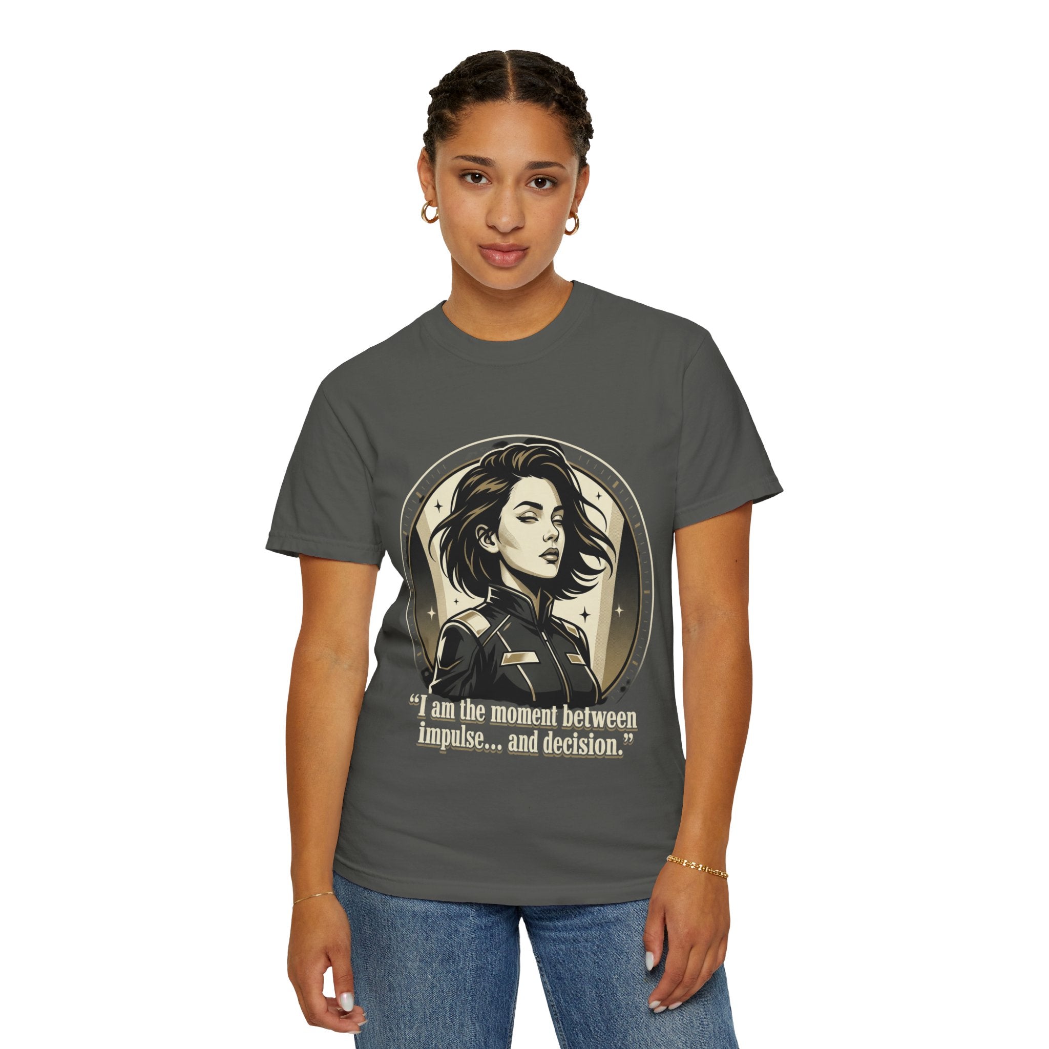 Power Runs Black Retro Space Captain Portrait T-Shirt — 'Fearless Commander' Graphic Tee by Power Runs Black
