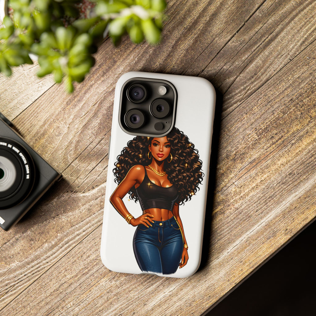 Pretty Rich Bitch by PRB Curly Hair Phone Case by Printify